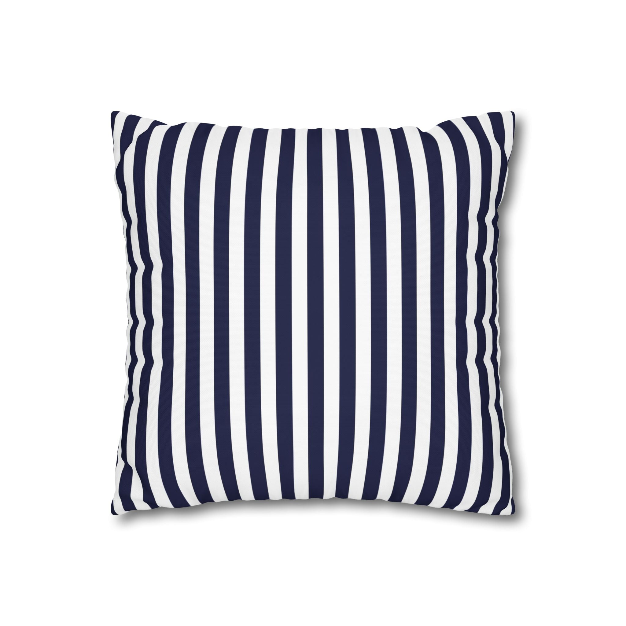 Navy Striped Square Pillowcase