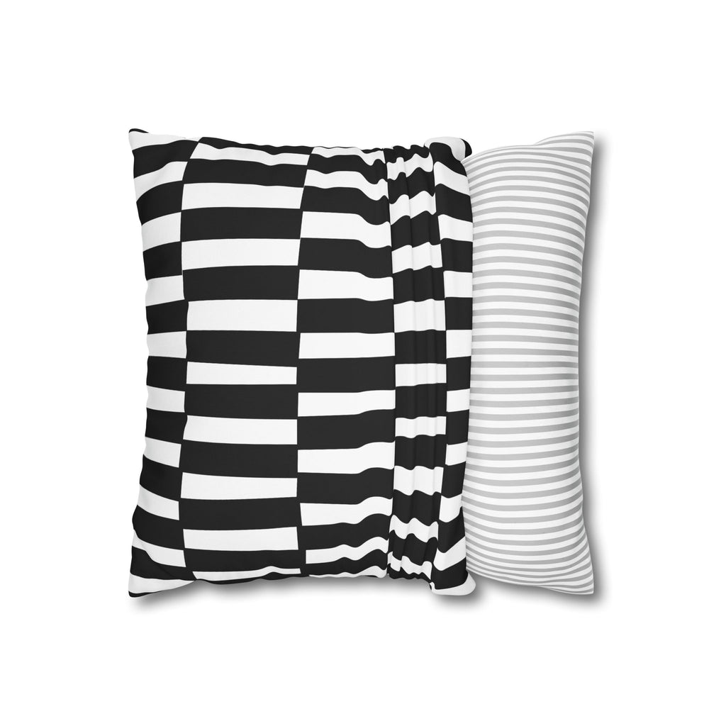 Funda de almohada con estampado moderno en blanco y negro 