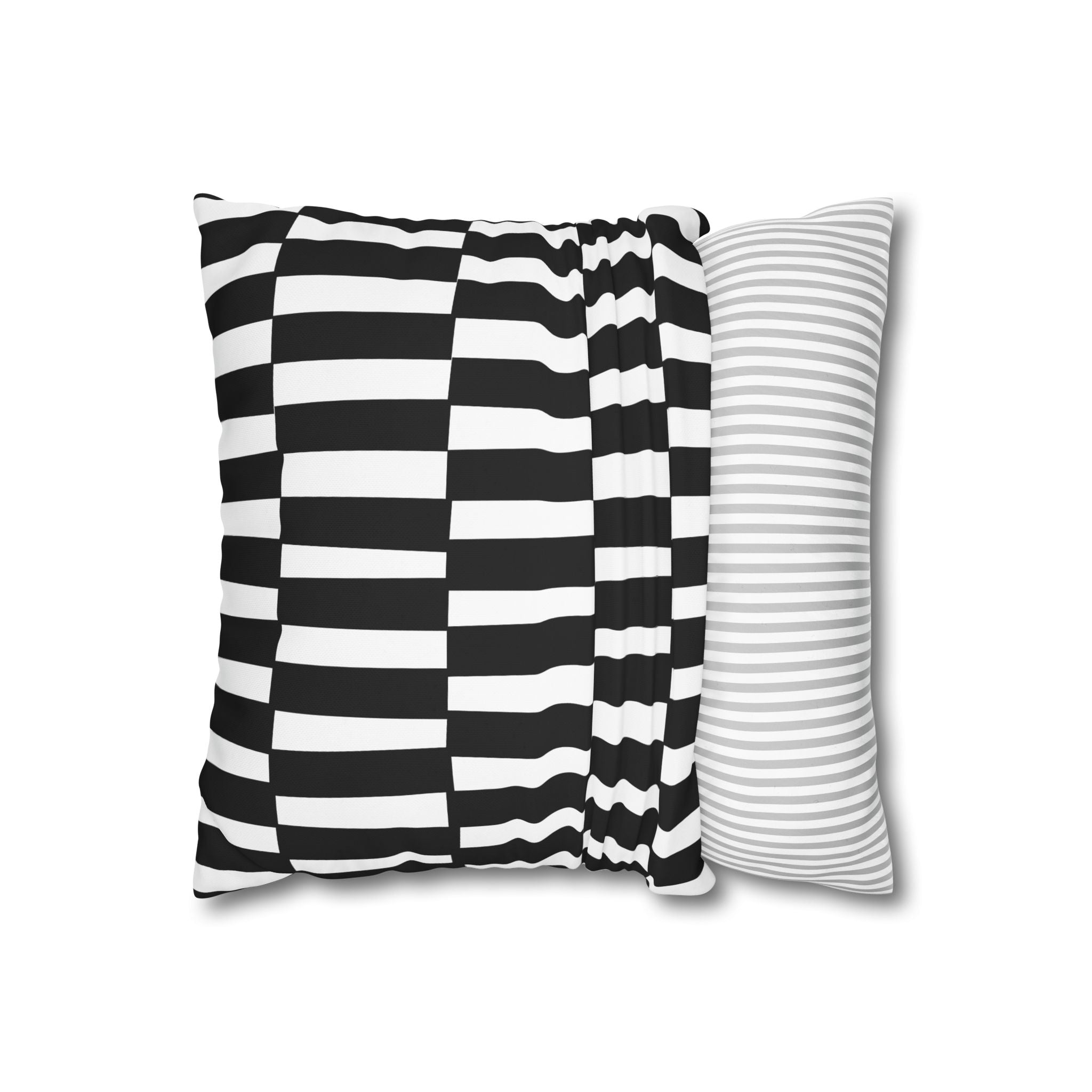 Funda de almohada con estampado moderno en blanco y negro 