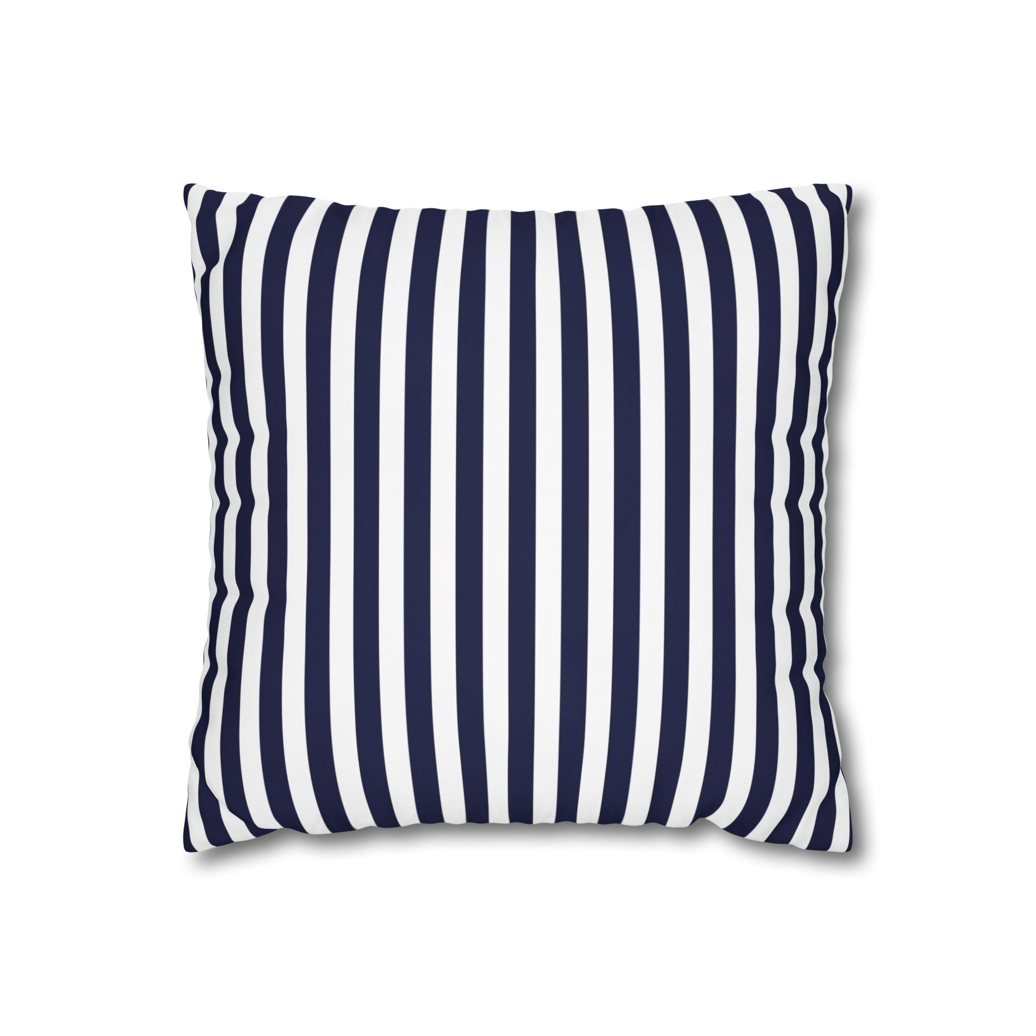 Navy Striped Square Pillowcase