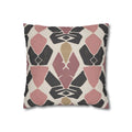 Boho Geometric Square Pillowcase — Pink & Black Abstract Canvas Cushion Cover - Printify Home Decor (Image 1)