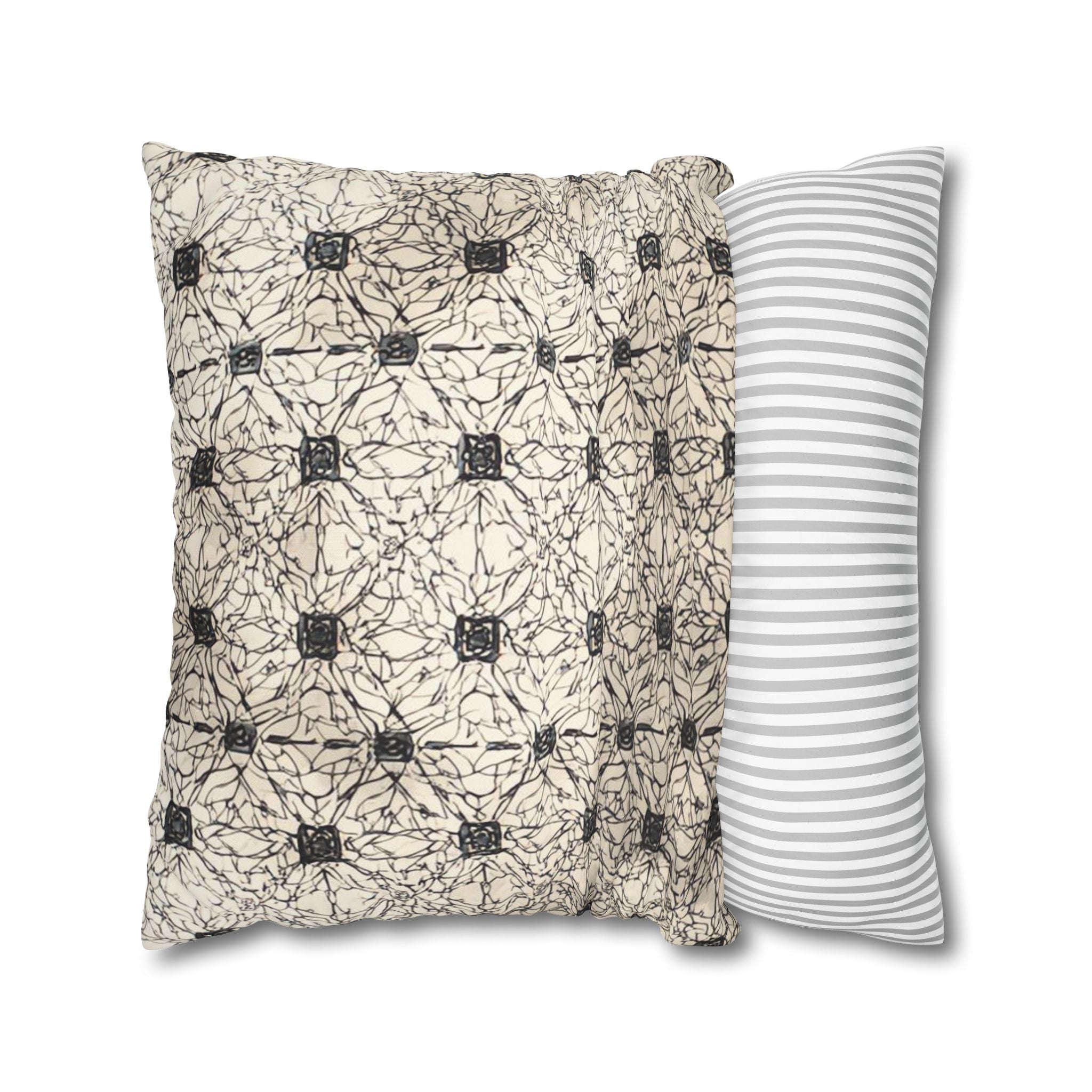 Elegante funda de almohada cuadrada de lona de poliéster: diseño moderno para la decoración del hogar 