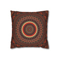 Boho Mandala Square Pillowcase — Rustic Red Decorative Throw Pillow Cover - Printify Home Decor (Image 1)