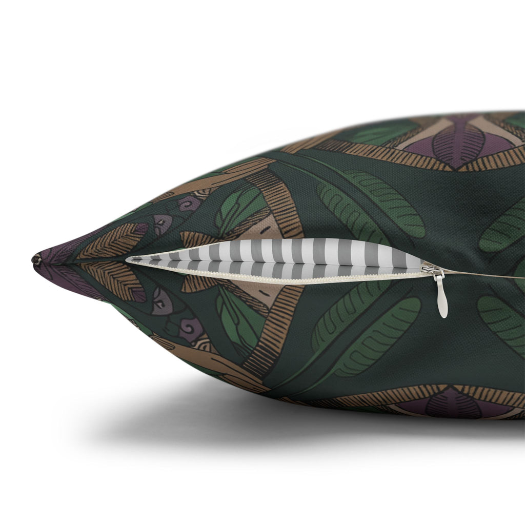 Bohemian Kaleidoscope Square Pillowcase — Earth Tone Mandala Accent