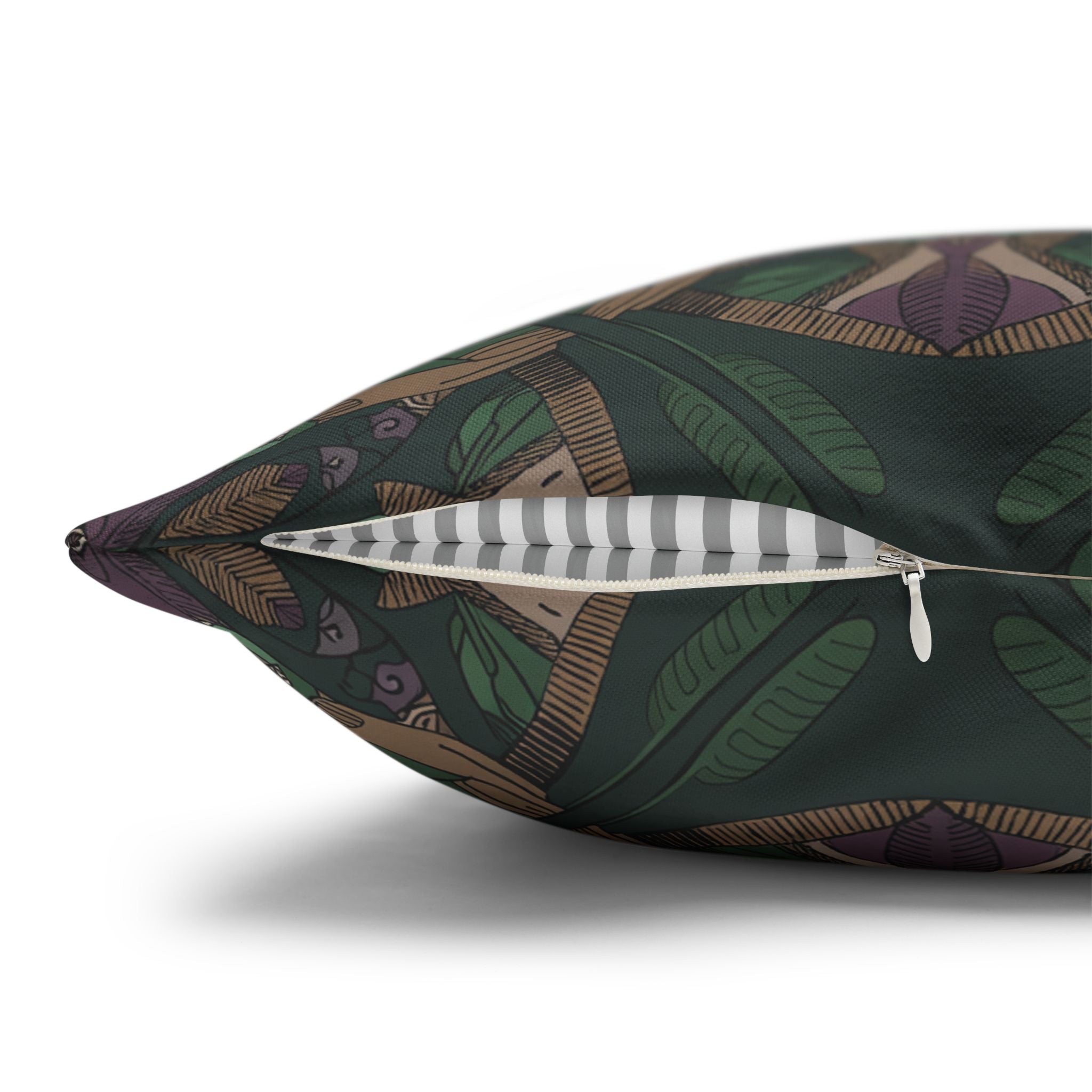 Bohemian Kaleidoscope Square Pillowcase — Earth Tone Mandala Accent