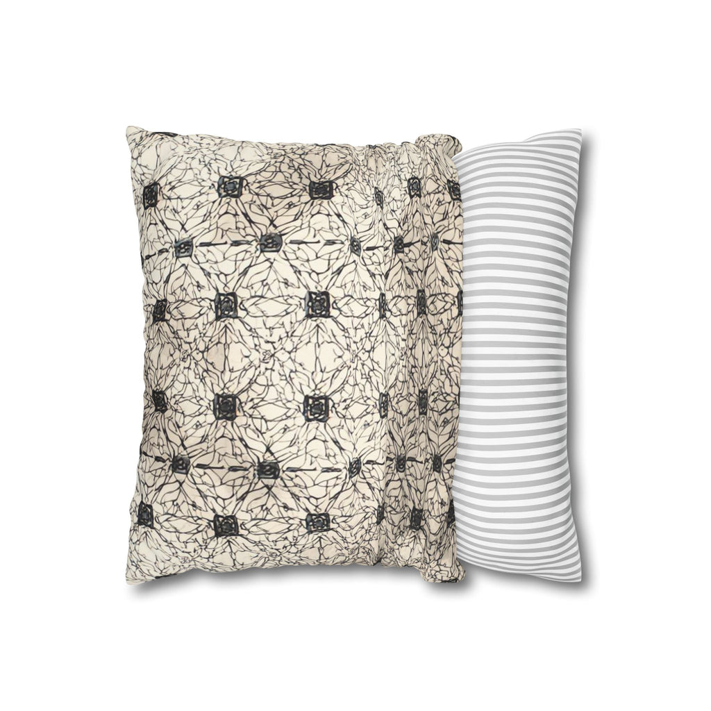 Elegante funda de almohada cuadrada de lona de poliéster: diseño moderno para la decoración del hogar 