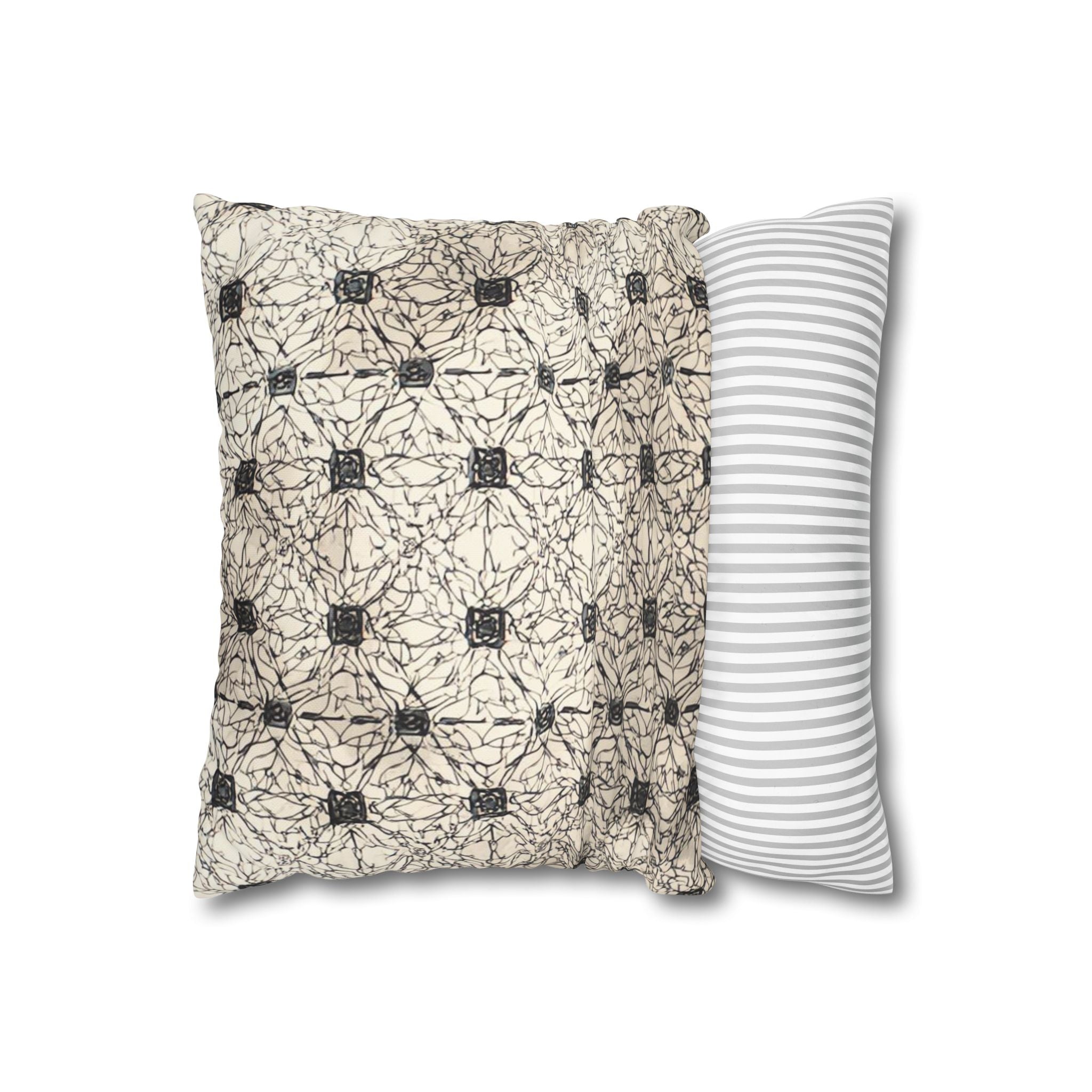 Elegante funda de almohada cuadrada de lona de poliéster: diseño moderno para la decoración del hogar 