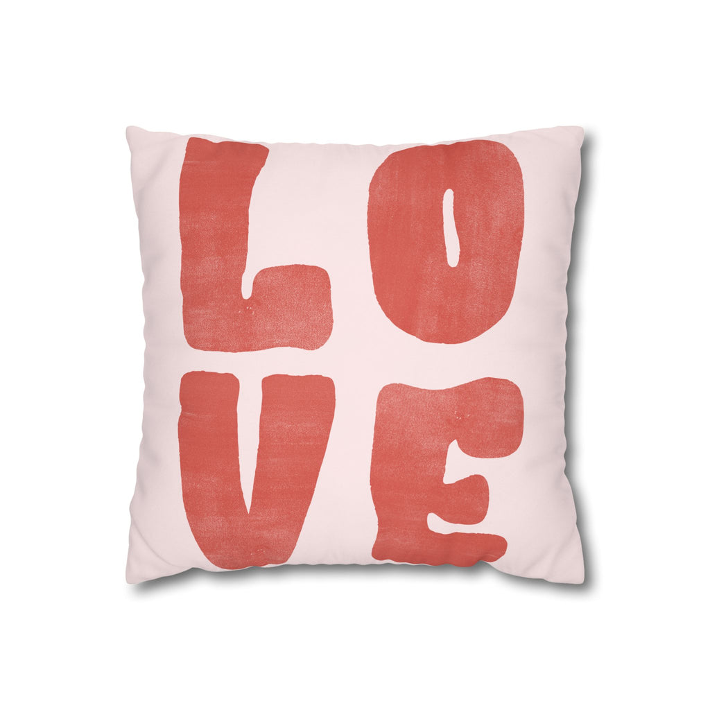 Love Square Poly Canvas Pillowcase