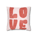 Love Square Poly Canvas Pillowcase - Printify Home Decor (Image 1)