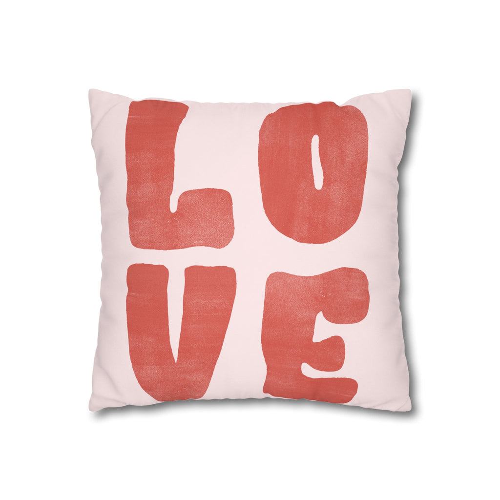 Love Square Poly Canvas Pillowcase