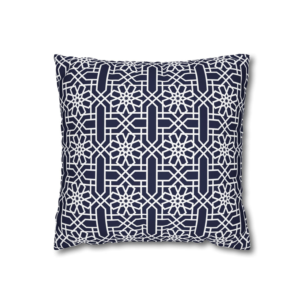 Funda de almohada cuadrada geométrica azul marino para decoración moderna