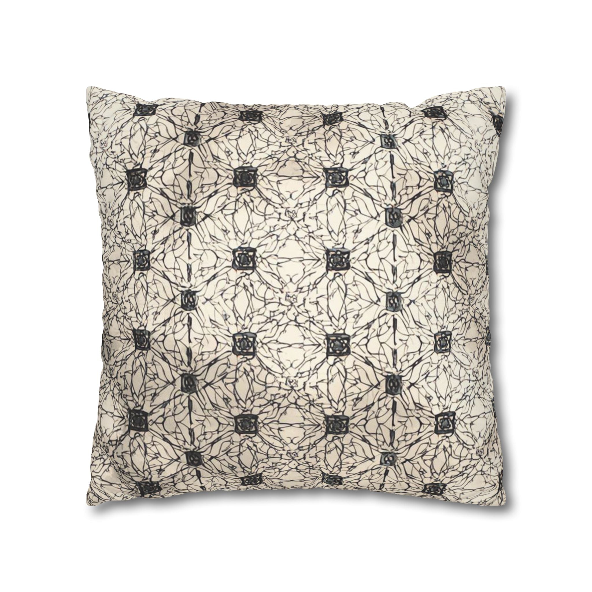 Elegante funda de almohada cuadrada de lona de poliéster: diseño moderno para la decoración del hogar 