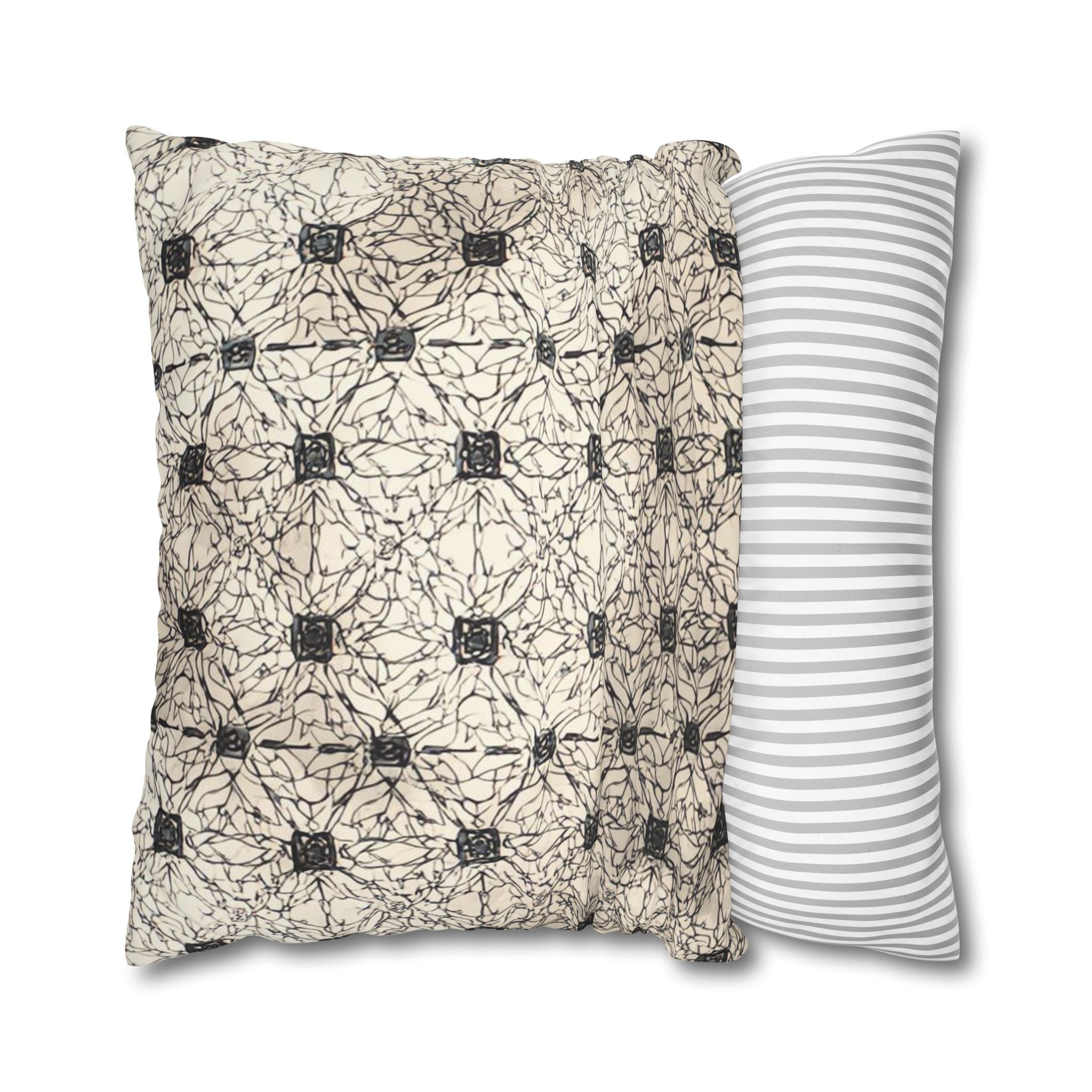 Elegante funda de almohada cuadrada de lona de poliéster: diseño moderno para la decoración del hogar 