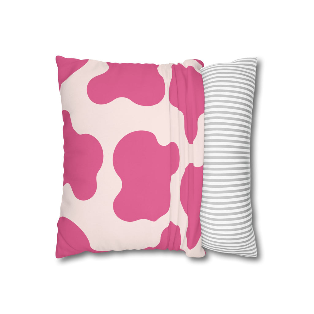 Pink Abstract Cow Print Pillowcase