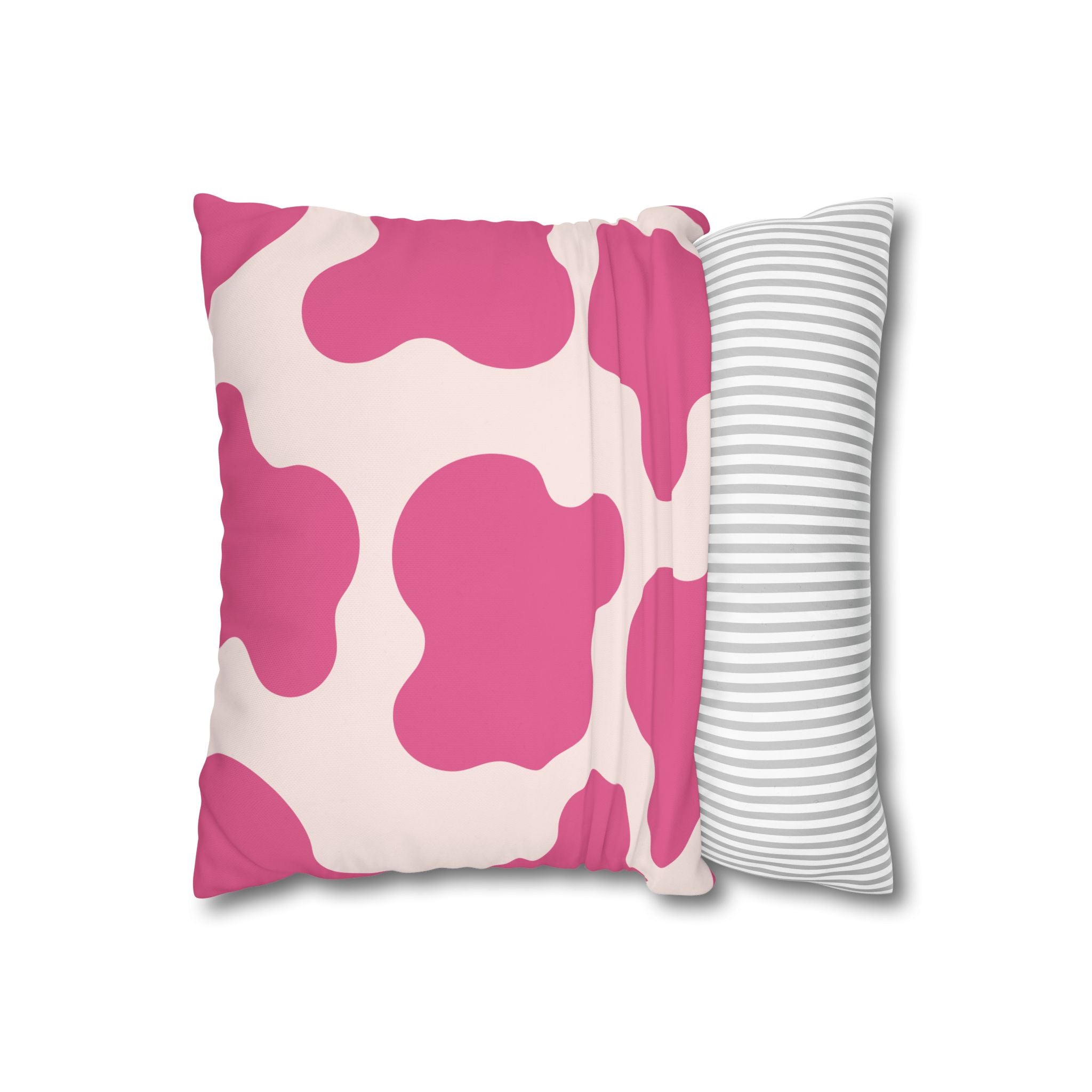 Pink Abstract Cow Print Pillowcase