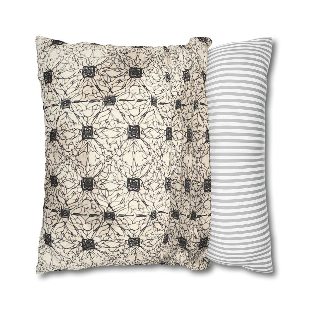 Elegante funda de almohada cuadrada de lona de poliéster: diseño moderno para la decoración del hogar 