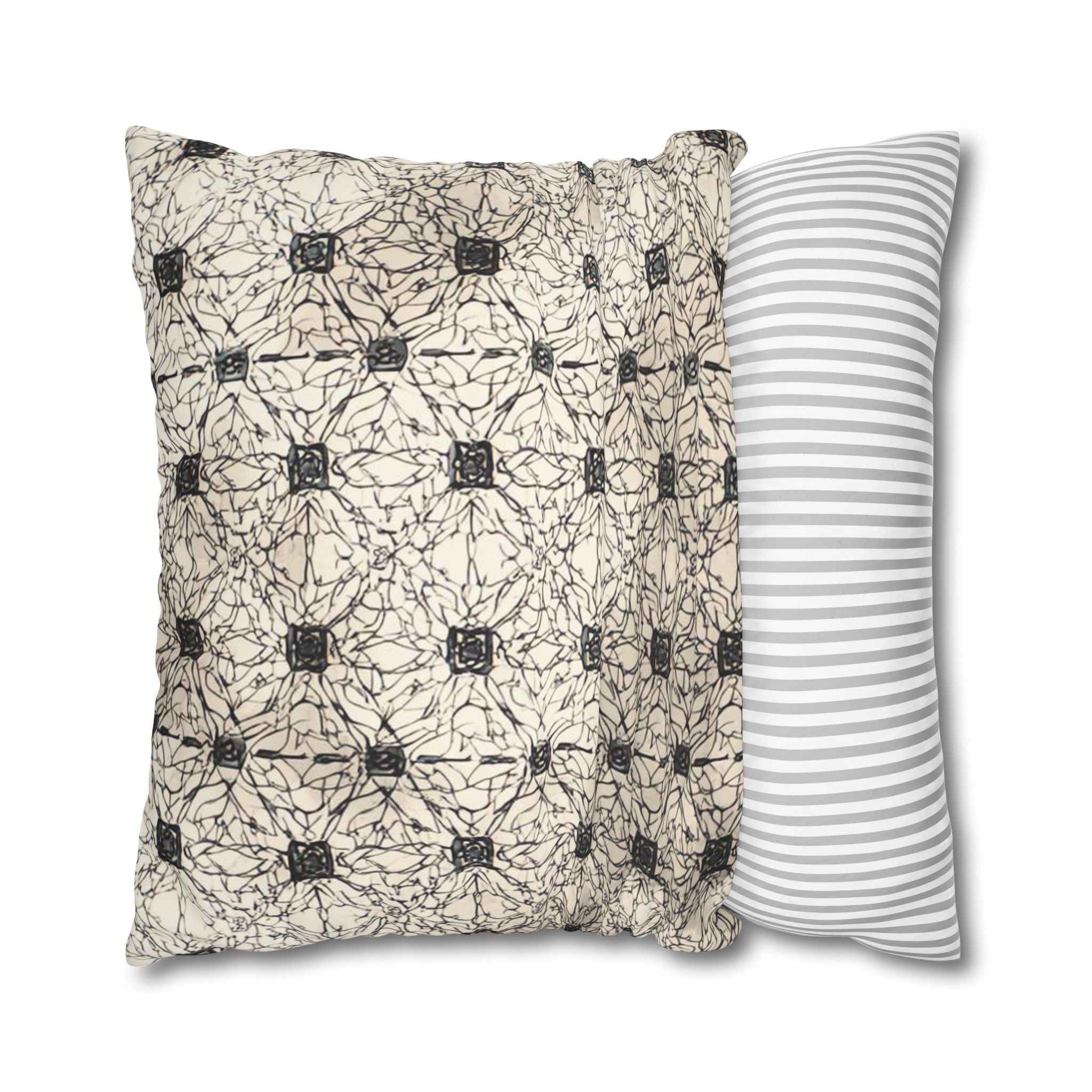 Elegante funda de almohada cuadrada de lona de poliéster: diseño moderno para la decoración del hogar 