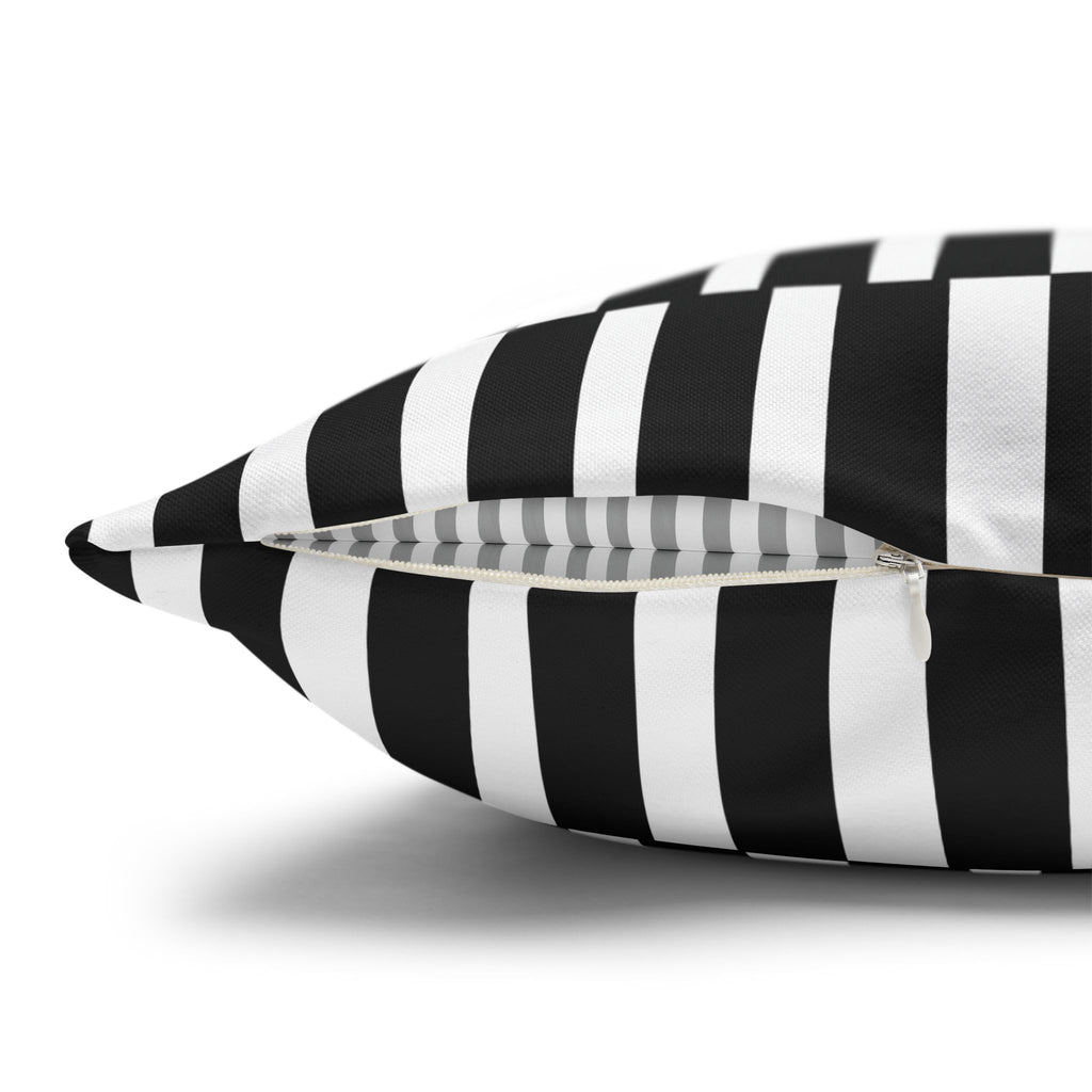 Funda de almohada con estampado moderno en blanco y negro 