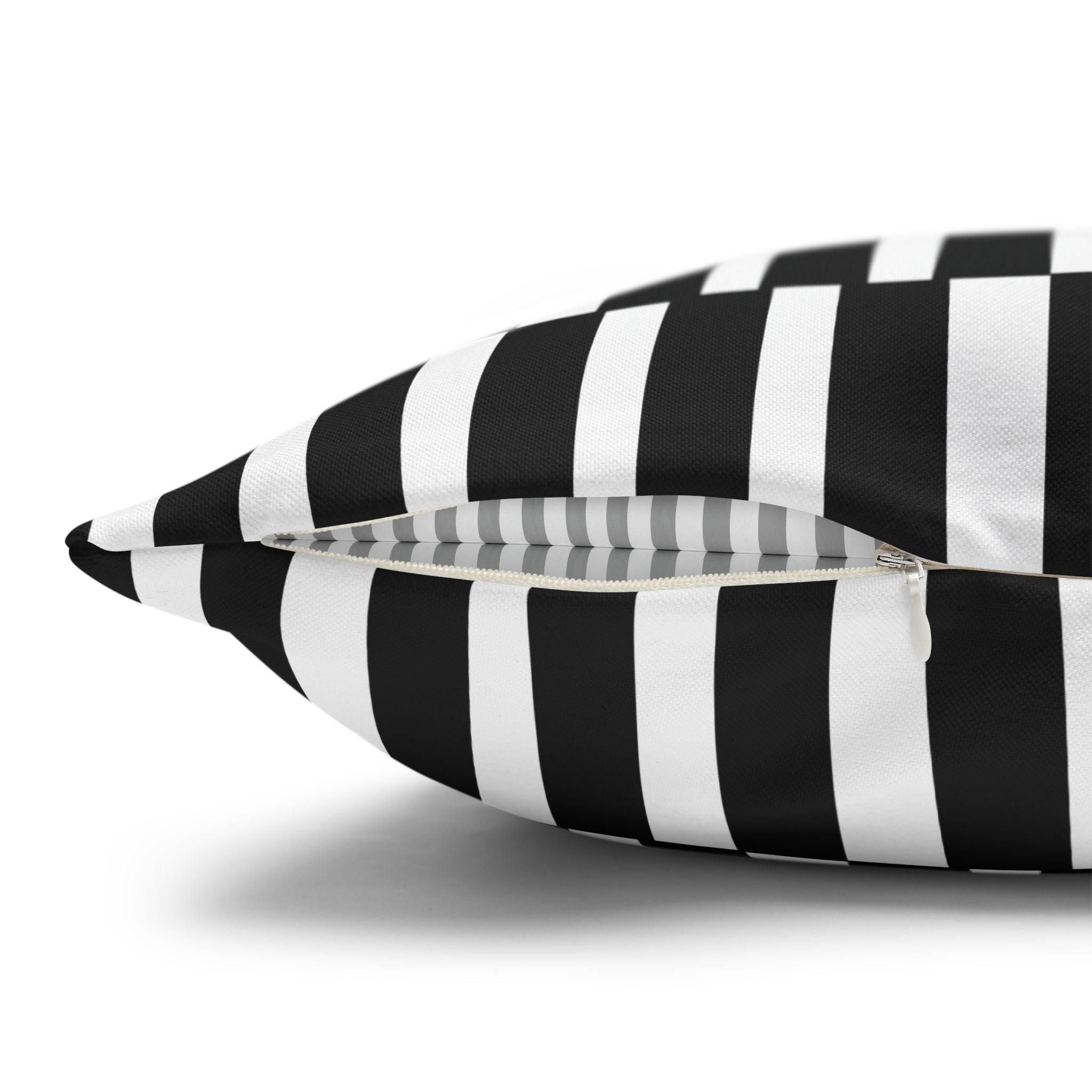 Funda de almohada con estampado moderno en blanco y negro 