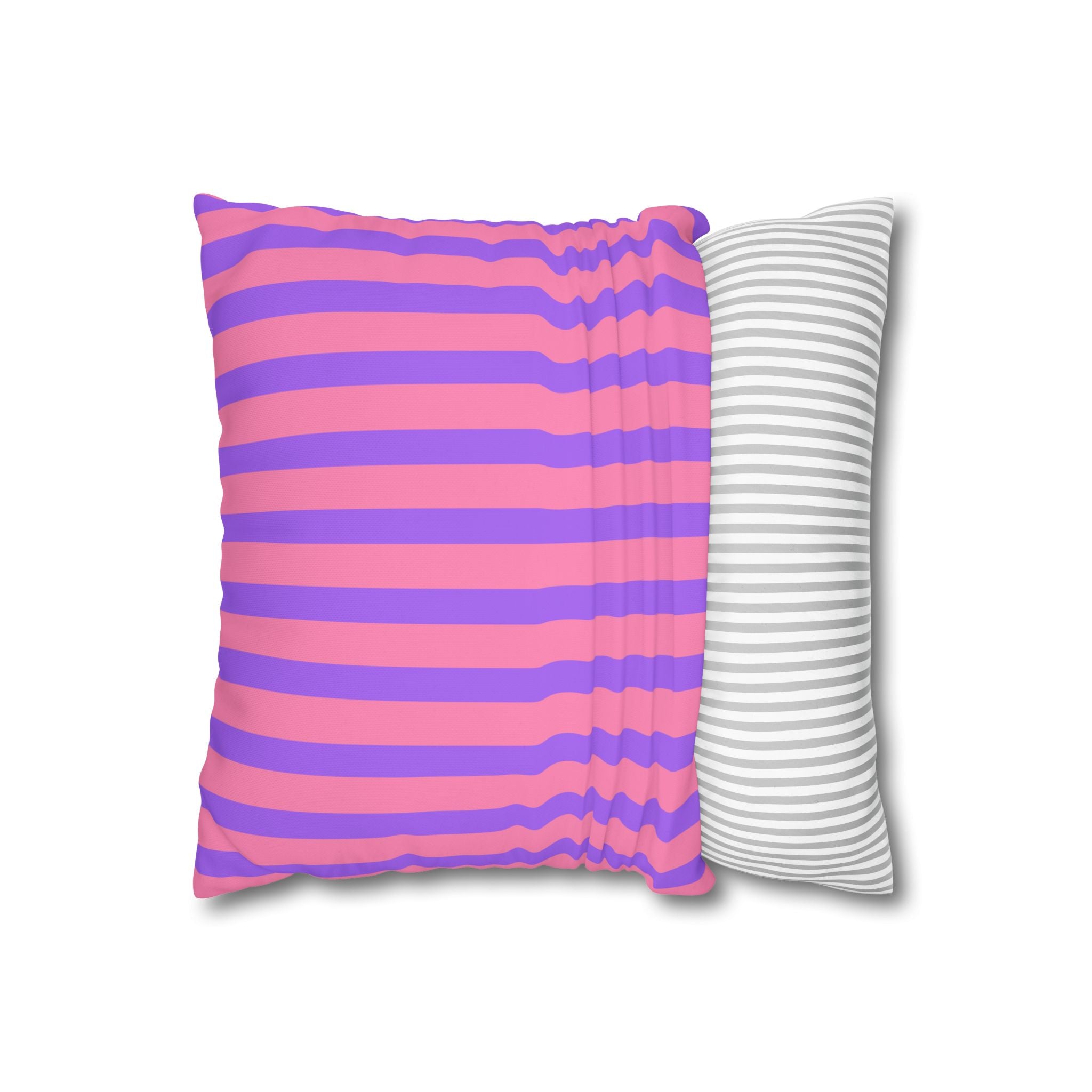 Colorful Striped Poly Canvas Pillowcase - Vibrant Home Décor Accent