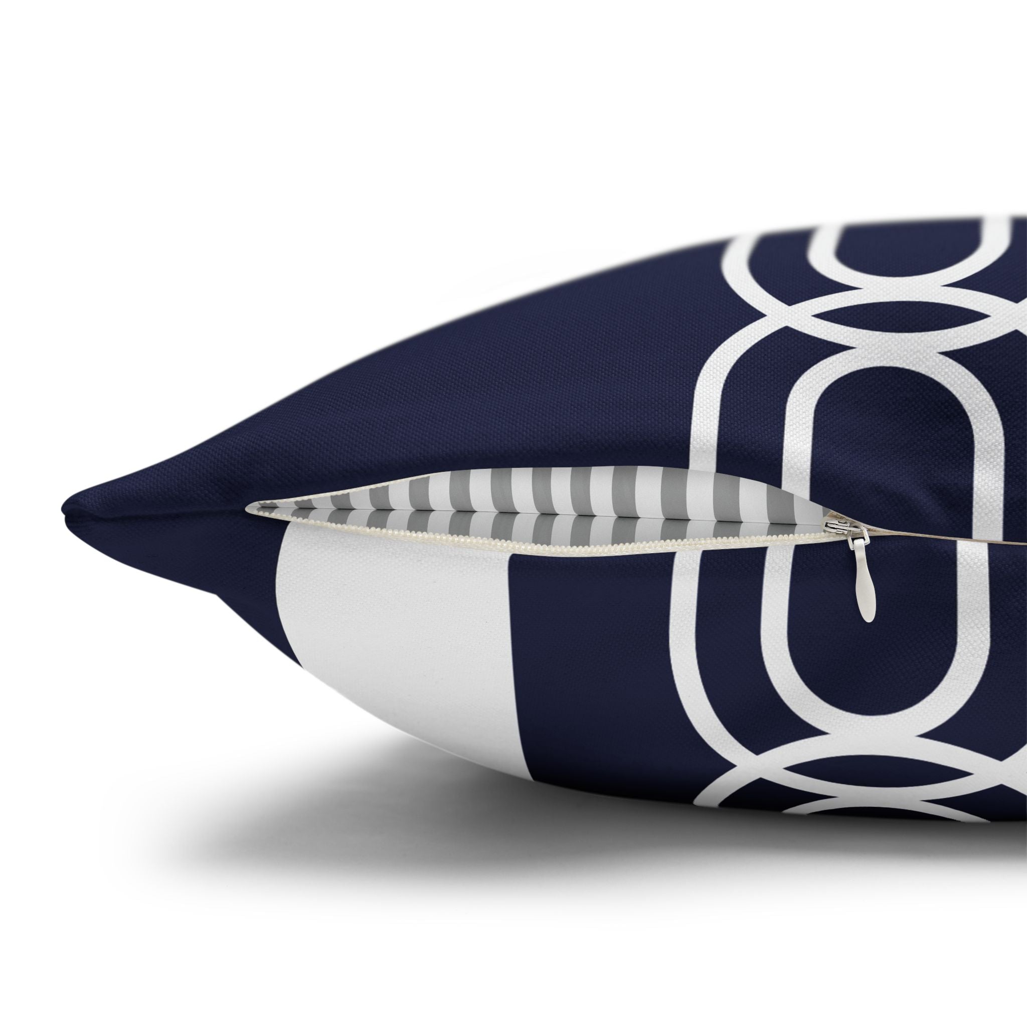 Navy Chain Pattern Square Pillowcase