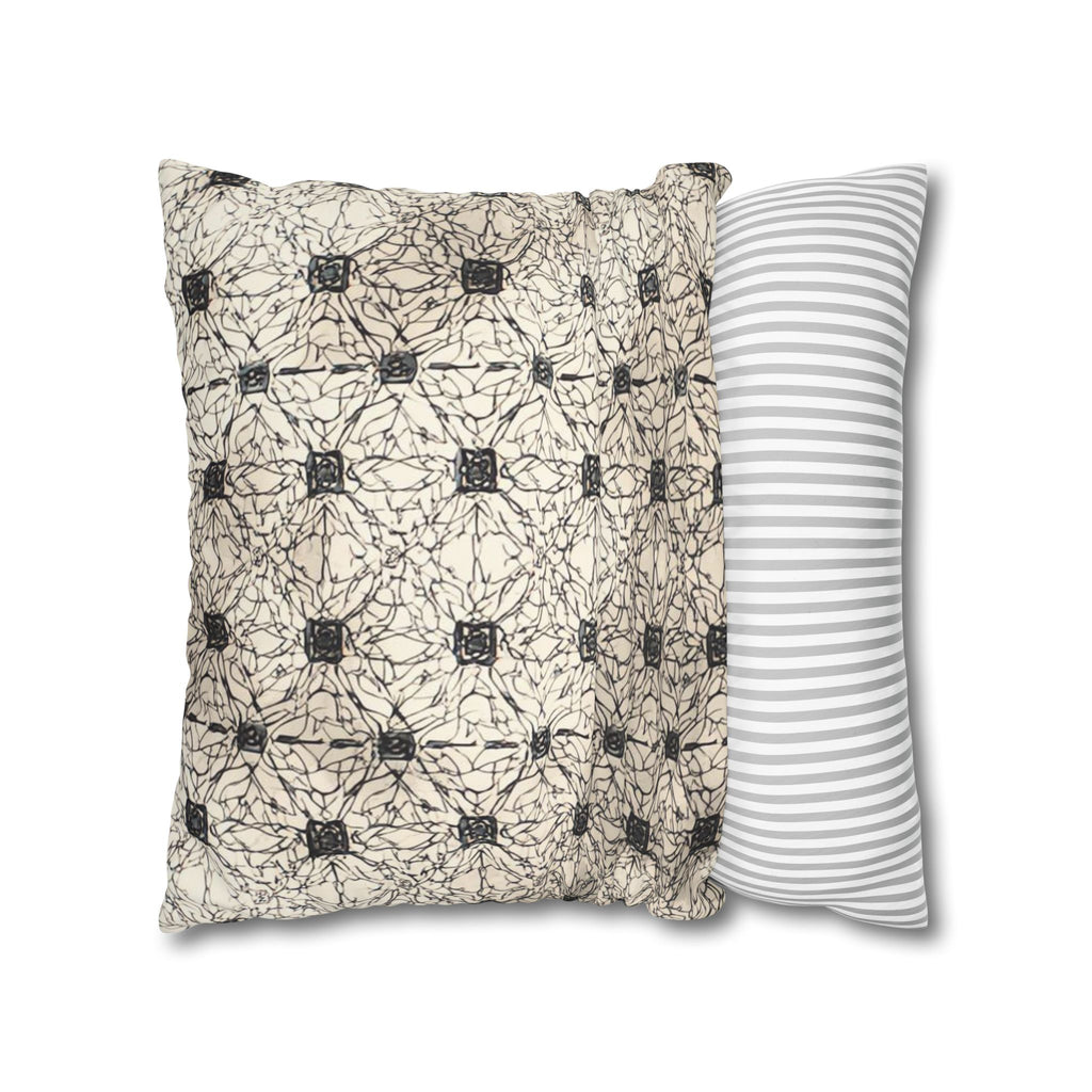 Elegante funda de almohada cuadrada de lona de poliéster: diseño moderno para la decoración del hogar 