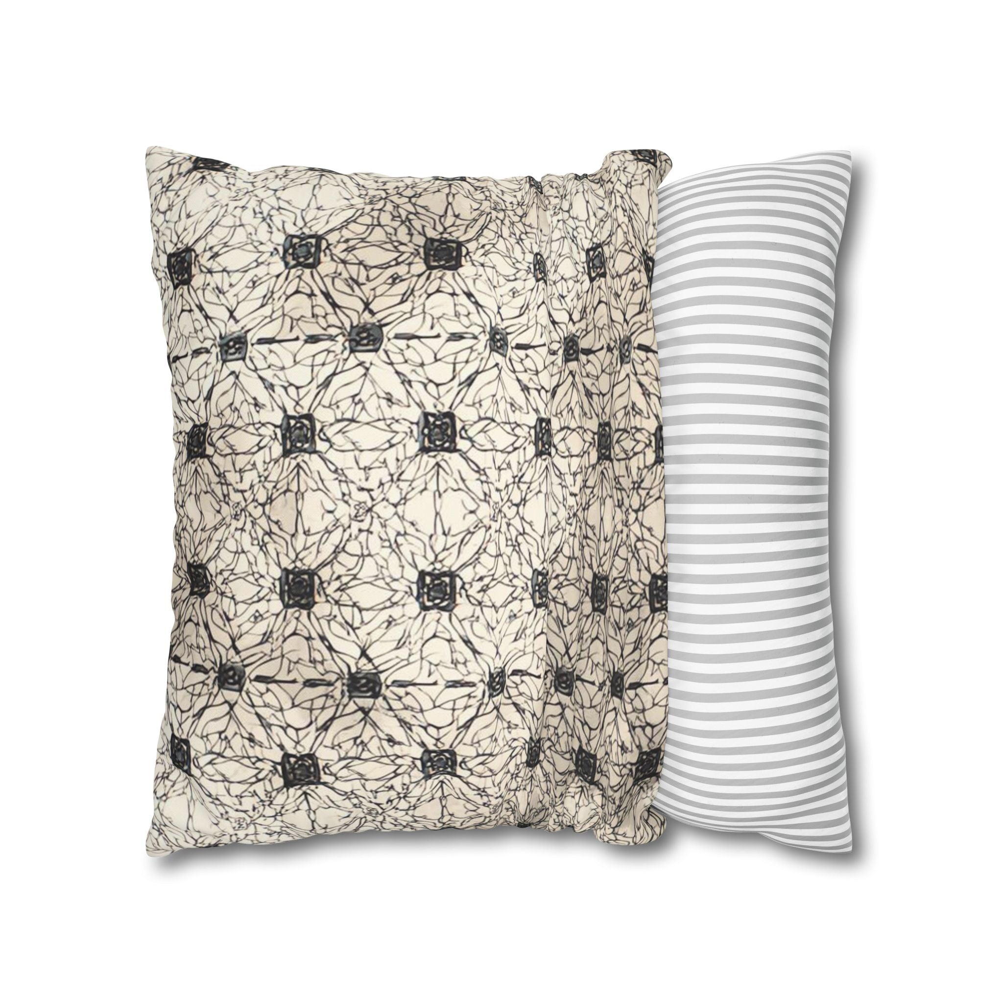 Elegante funda de almohada cuadrada de lona de poliéster: diseño moderno para la decoración del hogar 