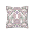 Floral Art Nouveau Square Pillowcase — Pastel Botanical Decorative Throw Pillow Cover - Printify Home Decor (Image 1)
