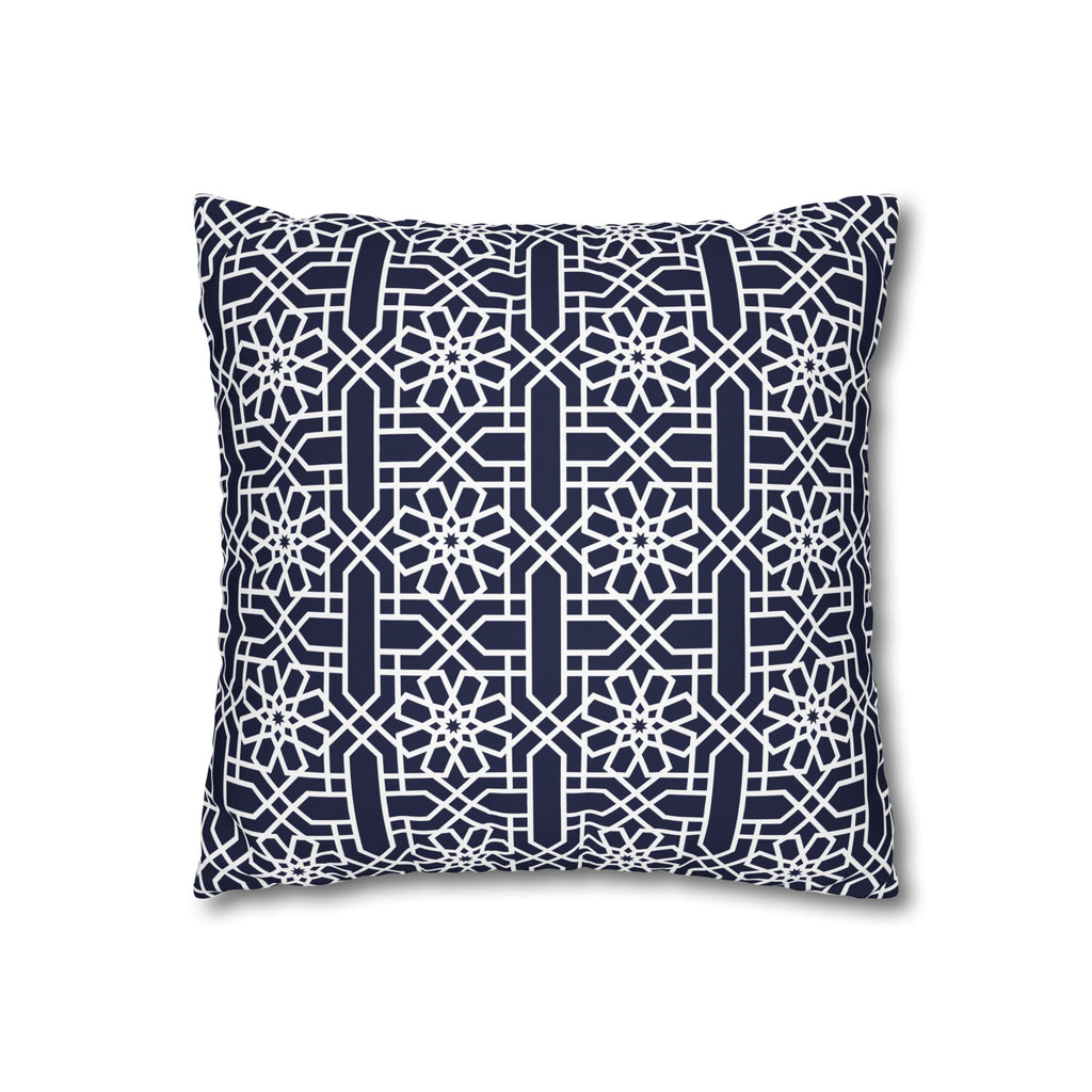 Funda de almohada cuadrada geométrica azul marino para decoración moderna