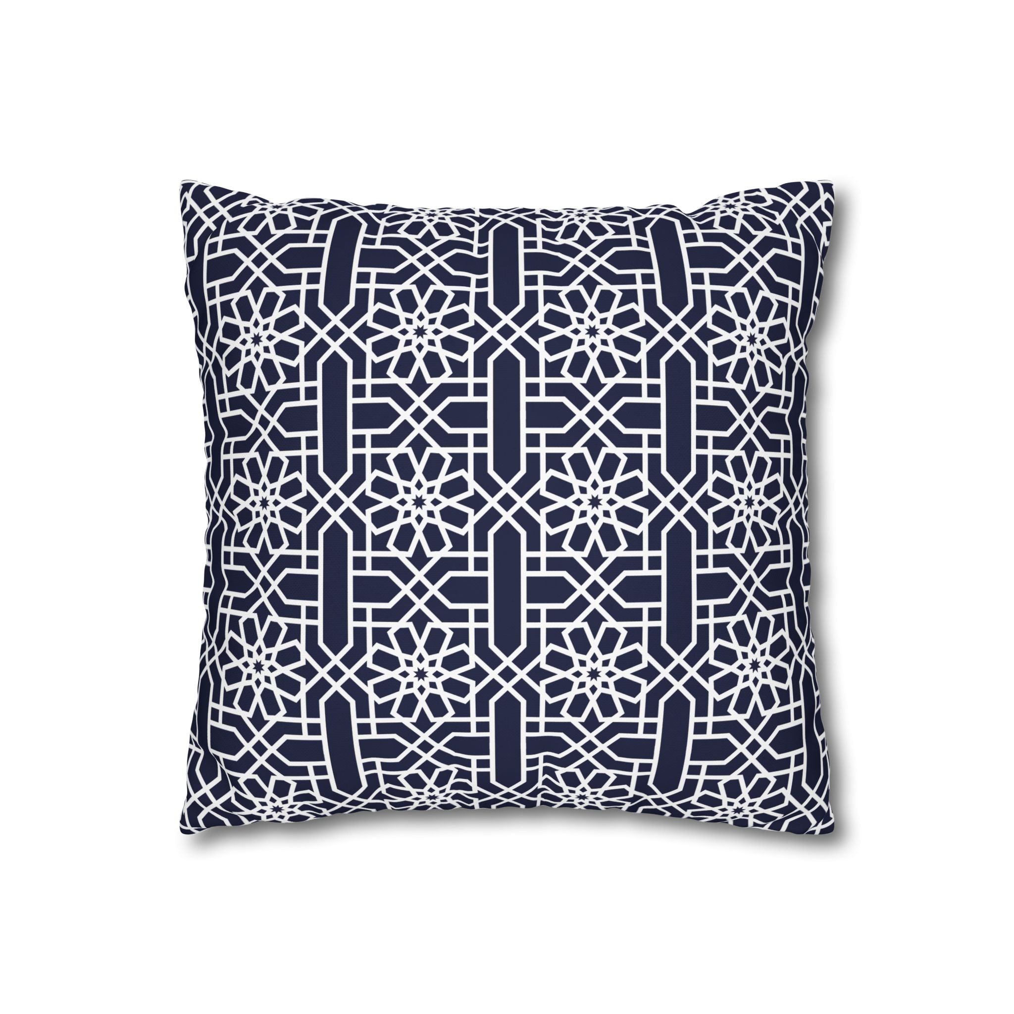 Navy Geometric Square Pillowcase for Modern Decor