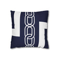Navy Chain Pattern Square Pillowcase - Printify Home Decor (Image 1)