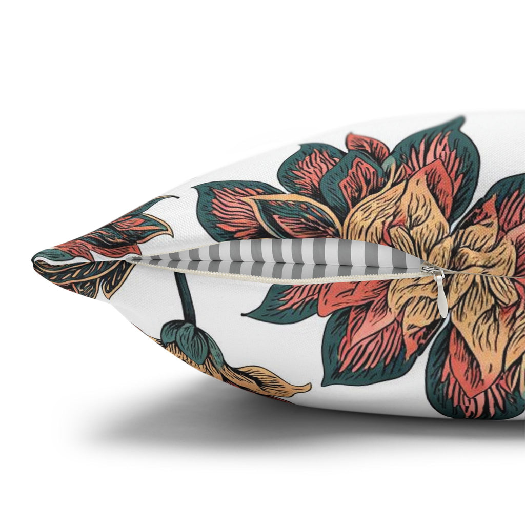 Floral Paisley Throw Pillow Cover — Boho Vintage Square Cushion Case