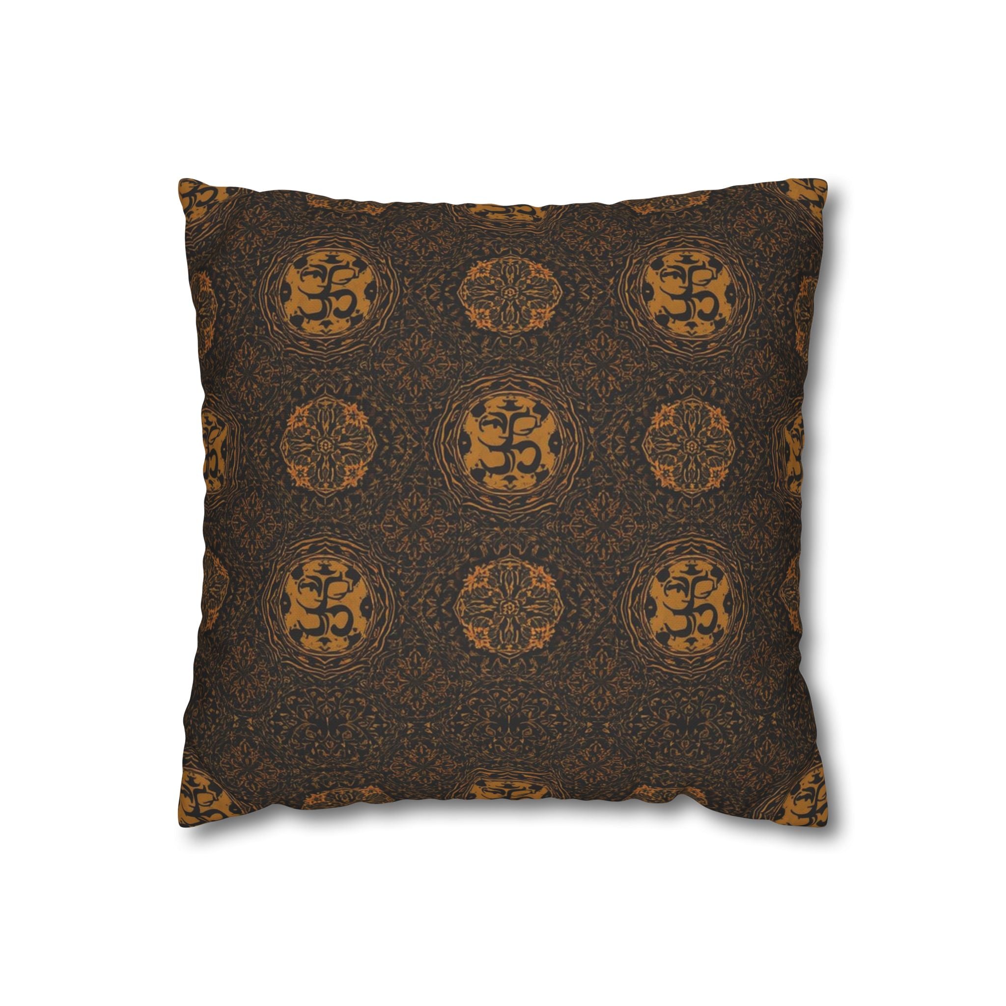 Decorative Square Pillowcase — Vintage Mosaic Medallion Pattern