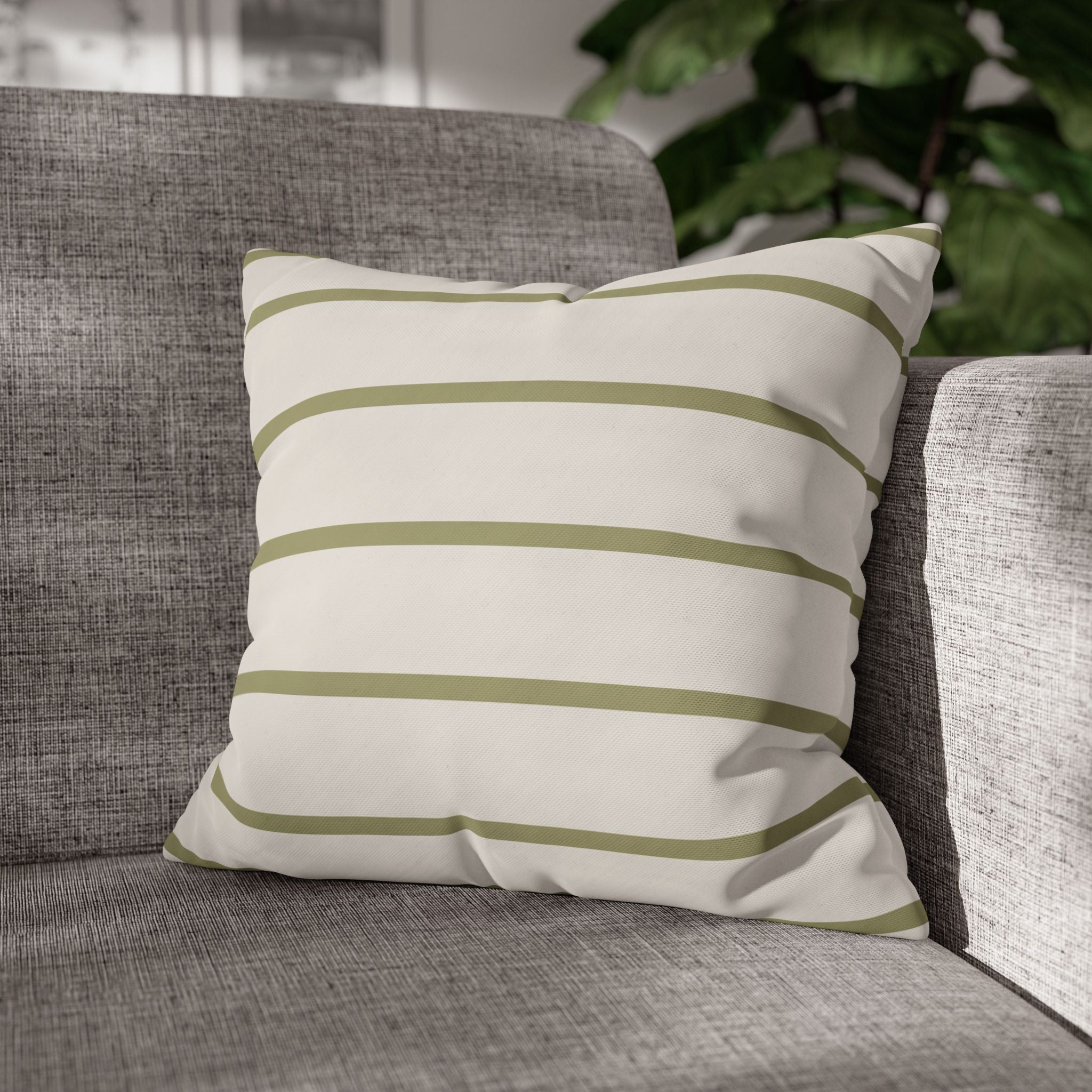 Modern Striped Square Poly Canvas Pillowcase