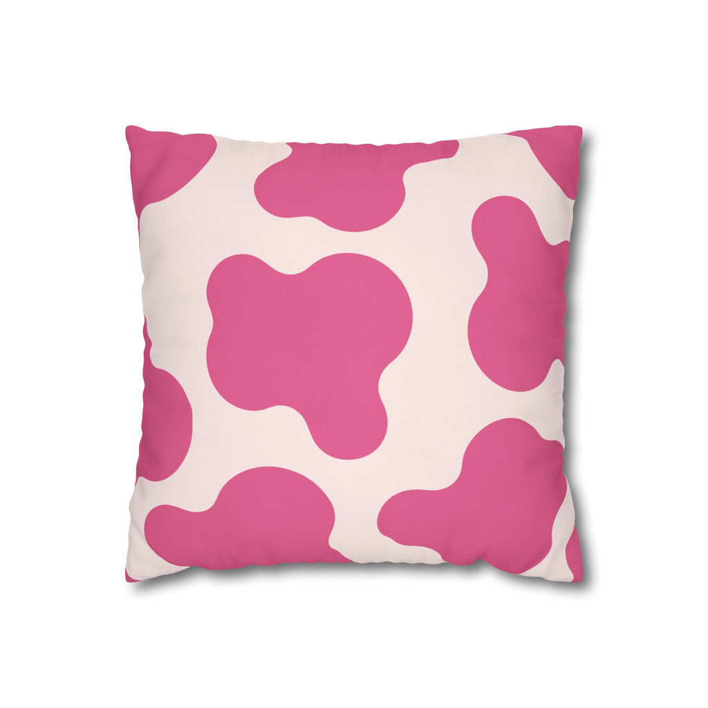 Pink Abstract Cow Print Pillowcase