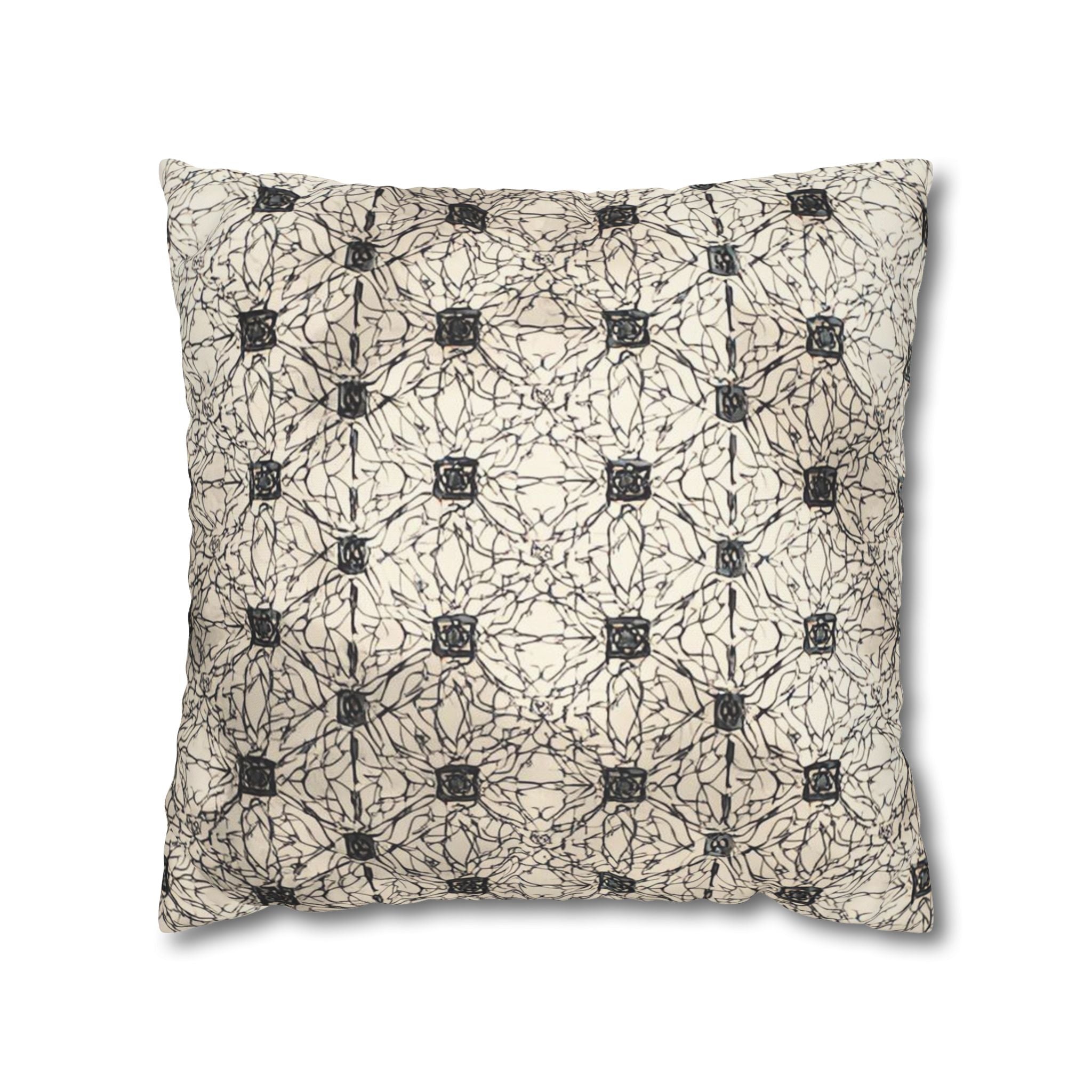 Elegante funda de almohada cuadrada de lona de poliéster: diseño moderno para la decoración del hogar 