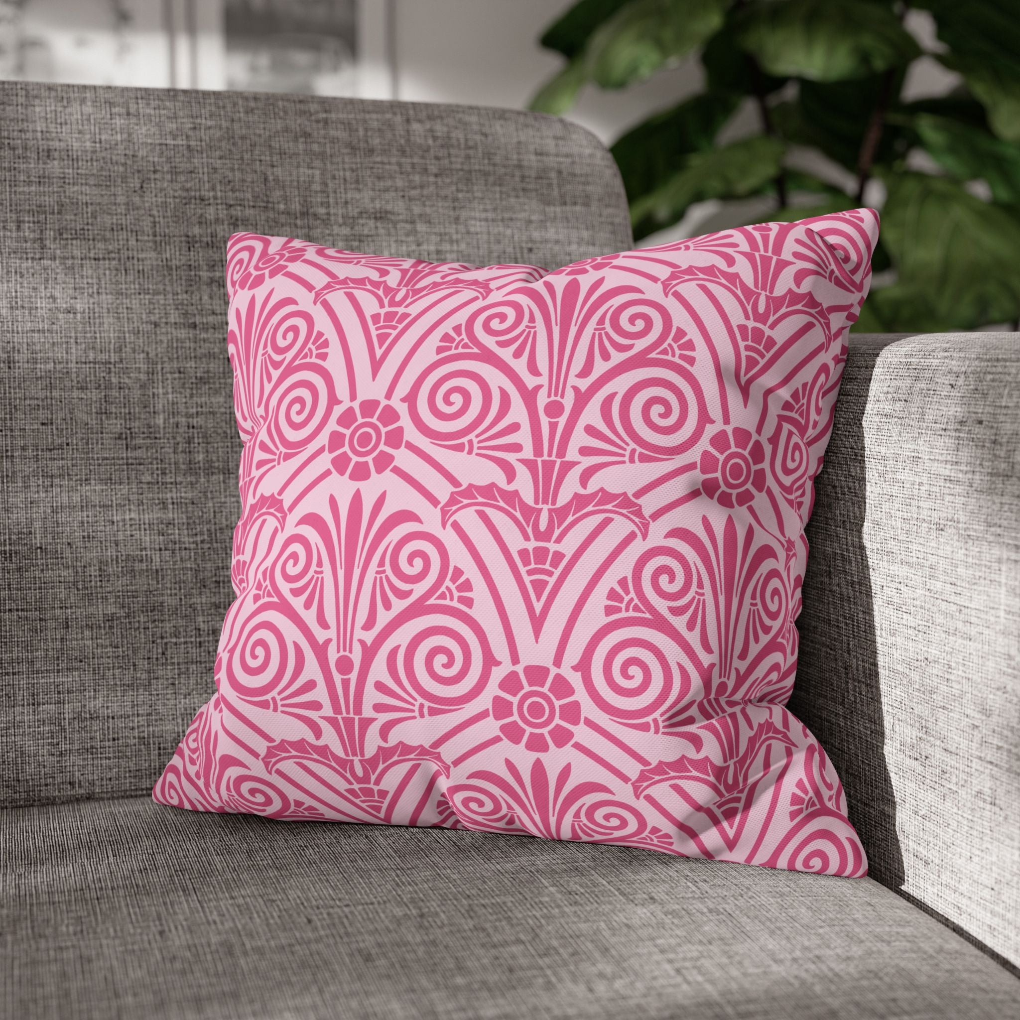 Pink Floral Decorative Pillowcase