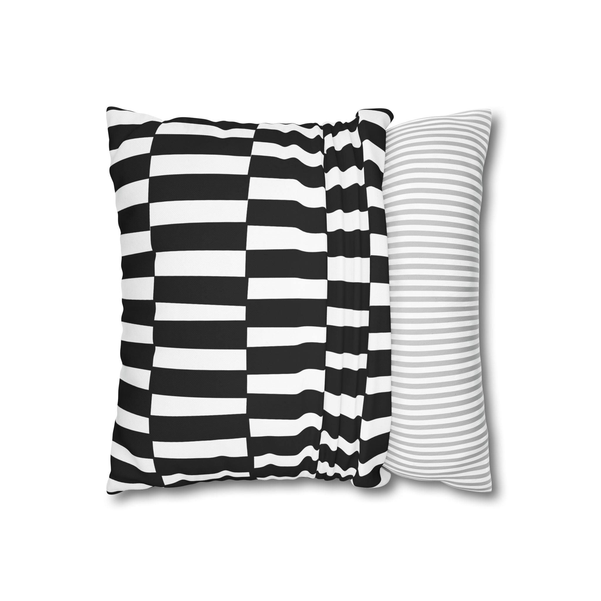 Funda de almohada con estampado moderno en blanco y negro 