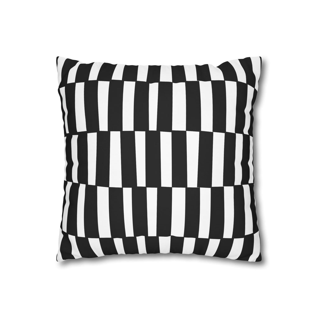 Funda de almohada con estampado moderno en blanco y negro 