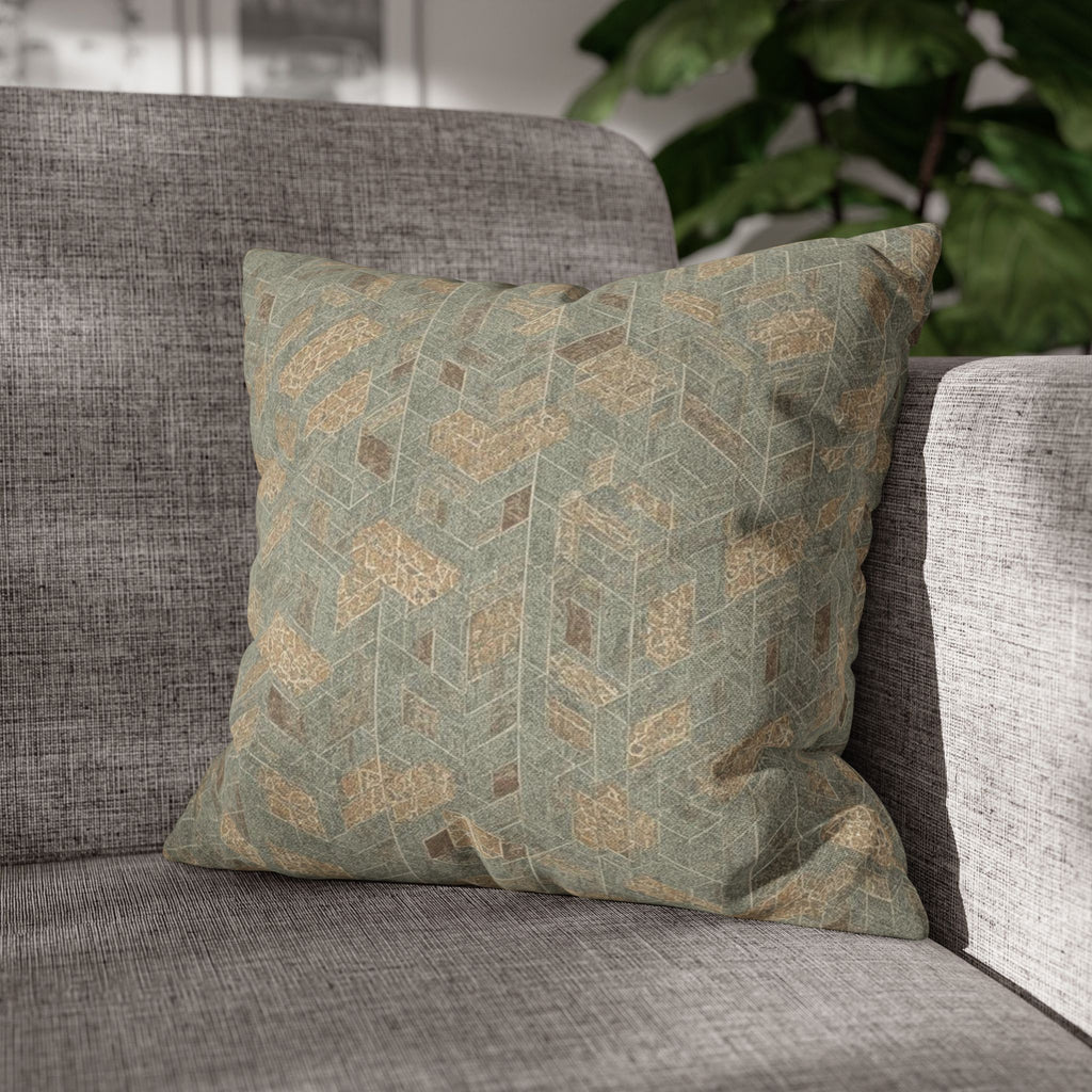 Funda de almohada con estampado geométrico: un detalle acogedor para la decoración del hogar. 