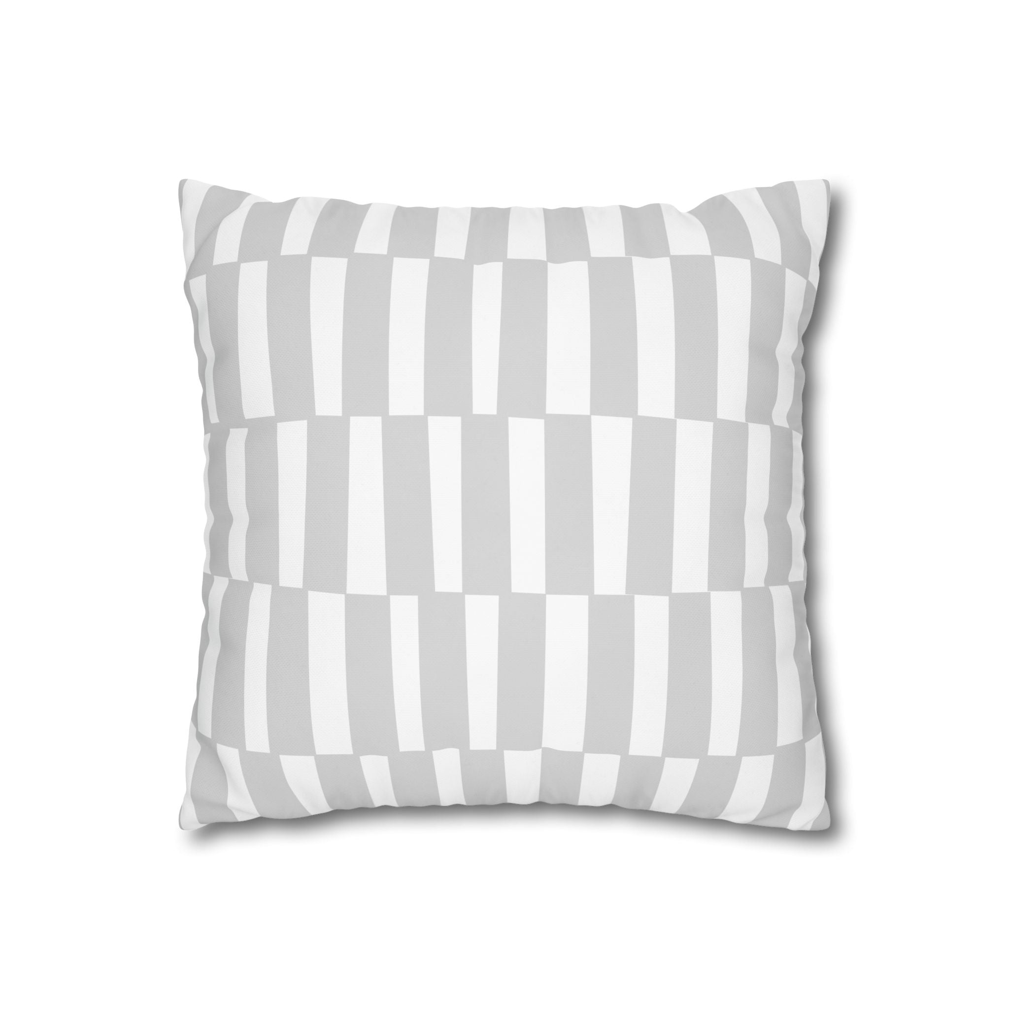 Elegante funda de almohada cuadrada de lona de poliéster - Diseño moderno a rayas para una decoración acogedora del hogar 