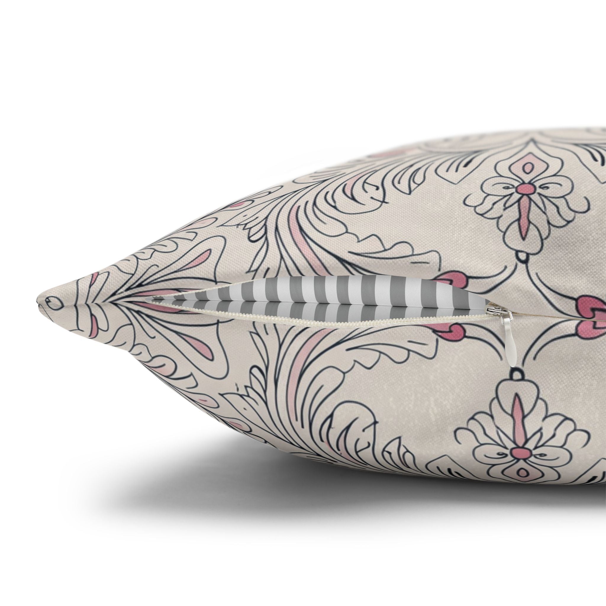 Elegant Floral Poly Canvas Pillowcase