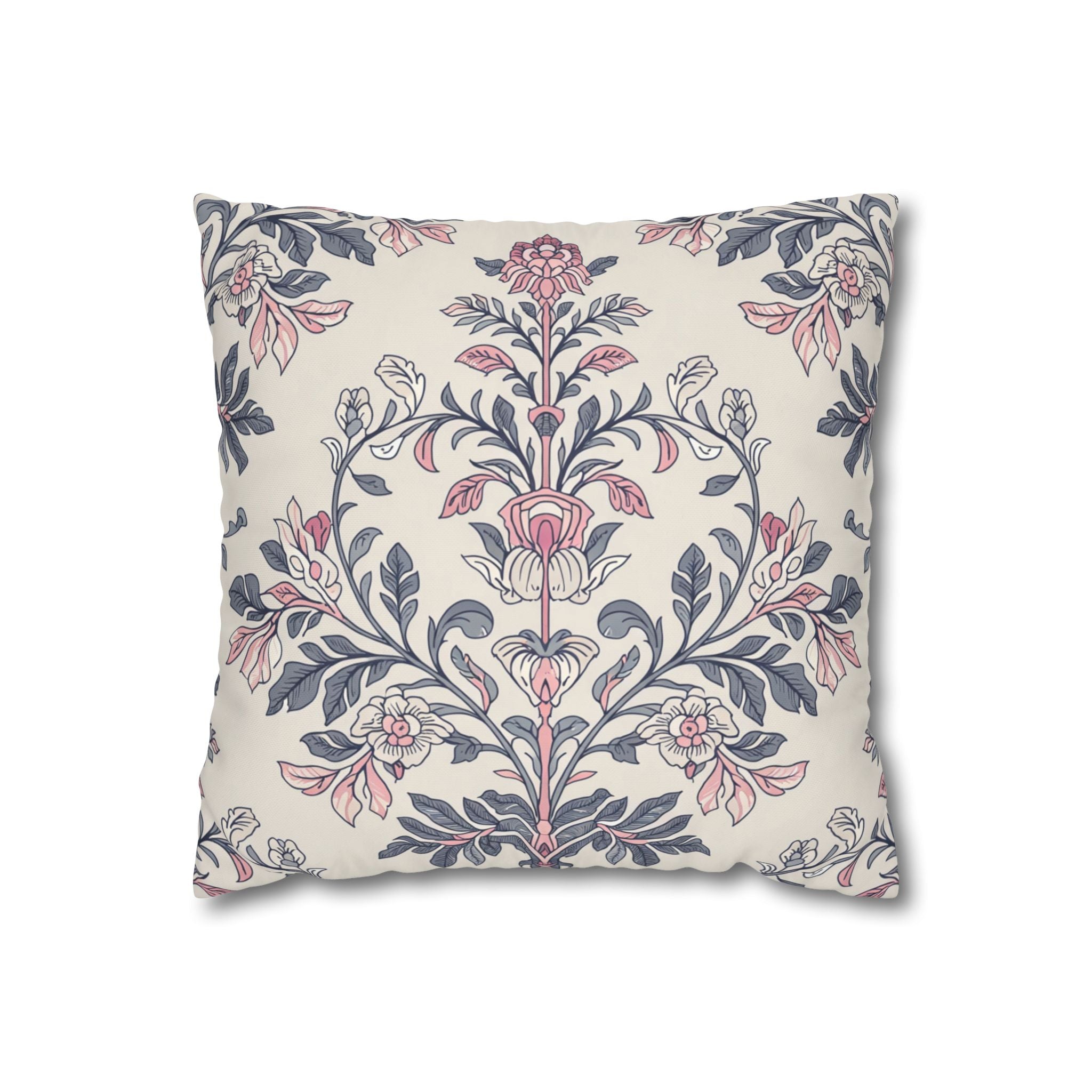 Floral Design Square Poly Canvas Pillowcase