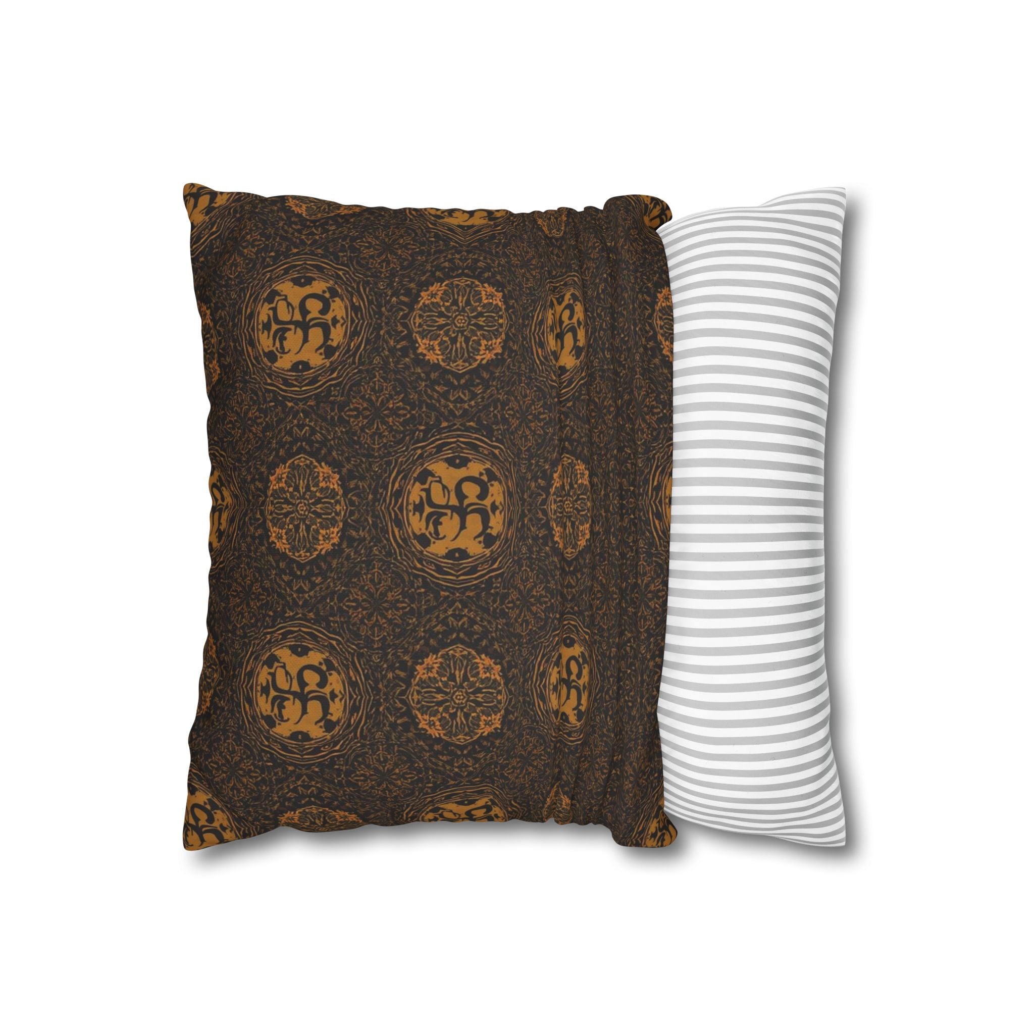 Decorative Square Pillowcase — Vintage Mosaic Medallion Pattern