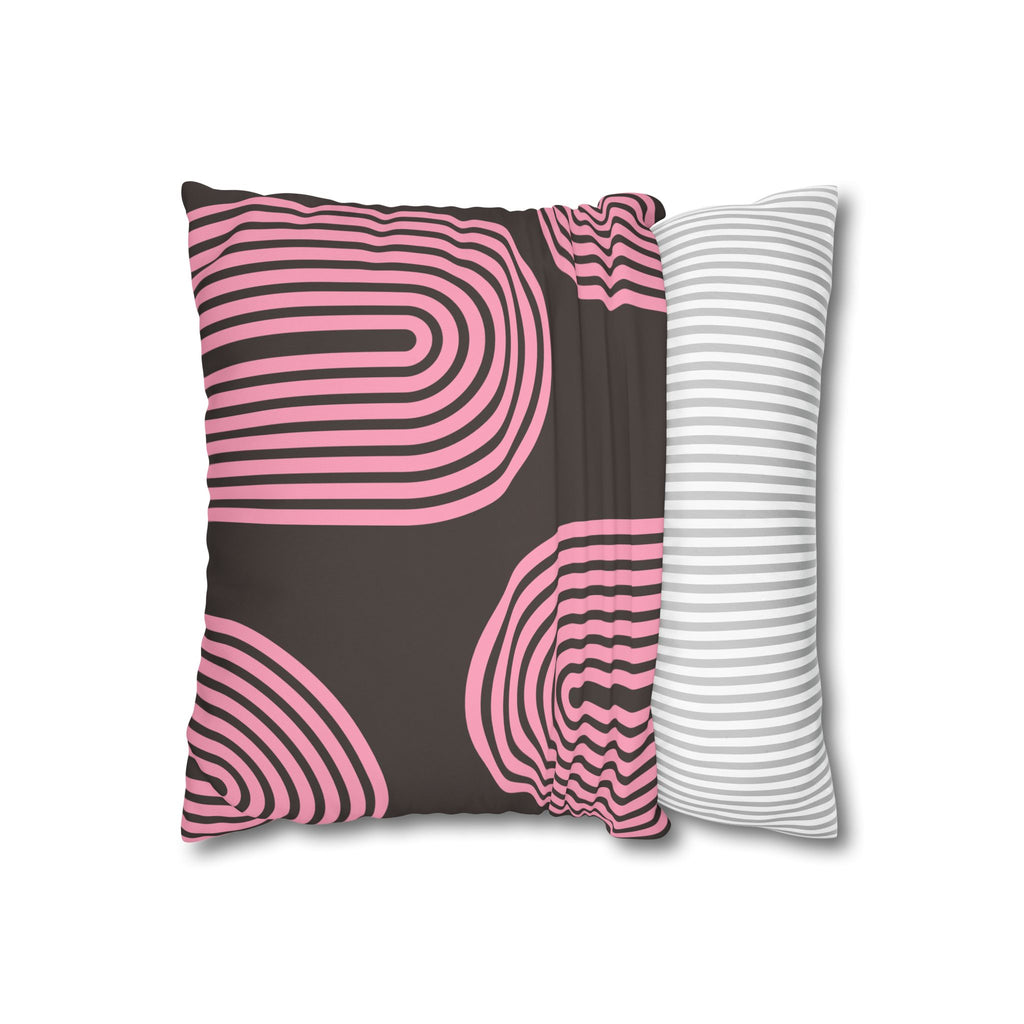 Modern Retro Pink Line Pillowcase