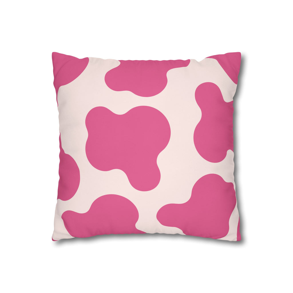 Pink Abstract Cow Print Pillowcase