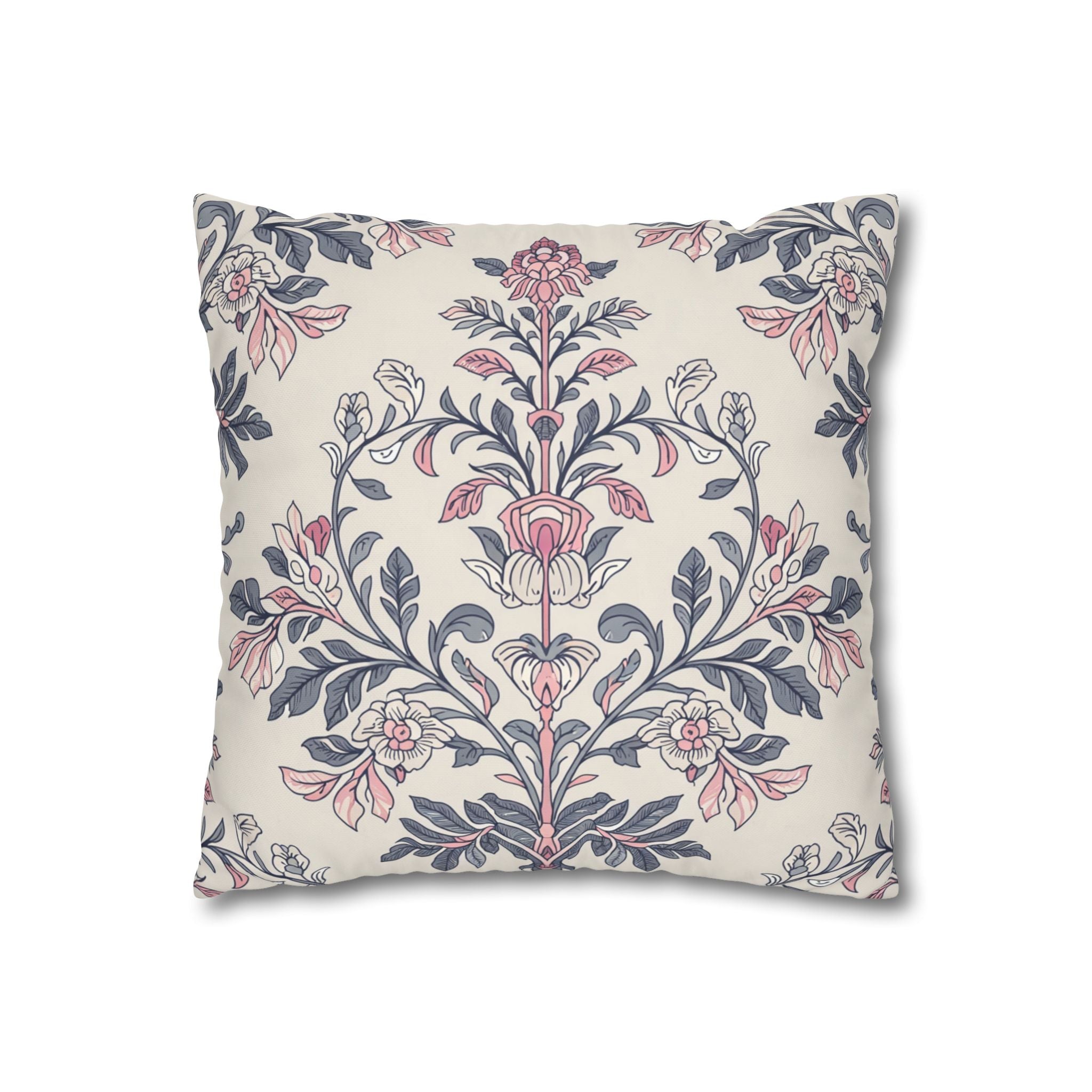 Floral Design Square Poly Canvas Pillowcase