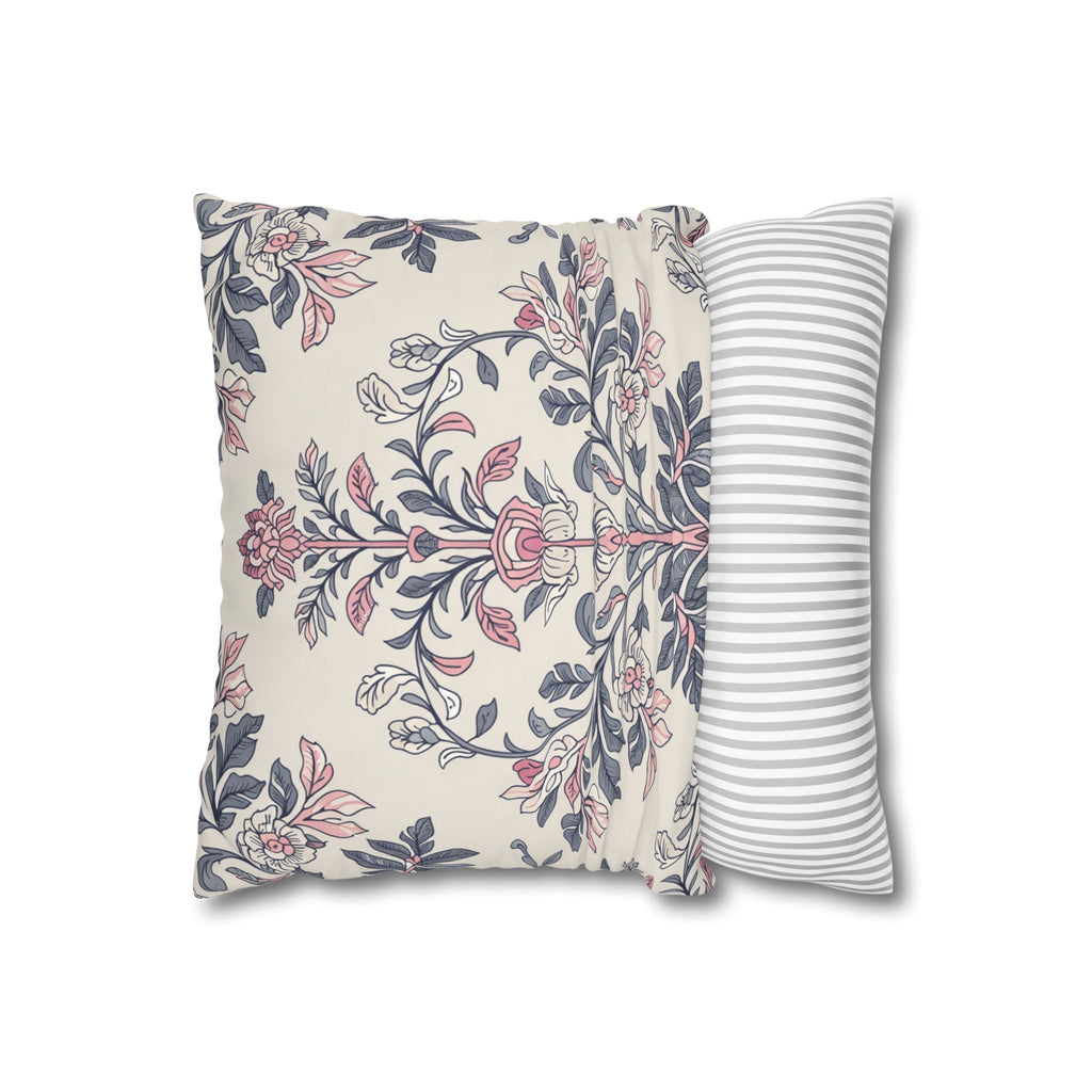 Floral Design Square Poly Canvas Pillowcase