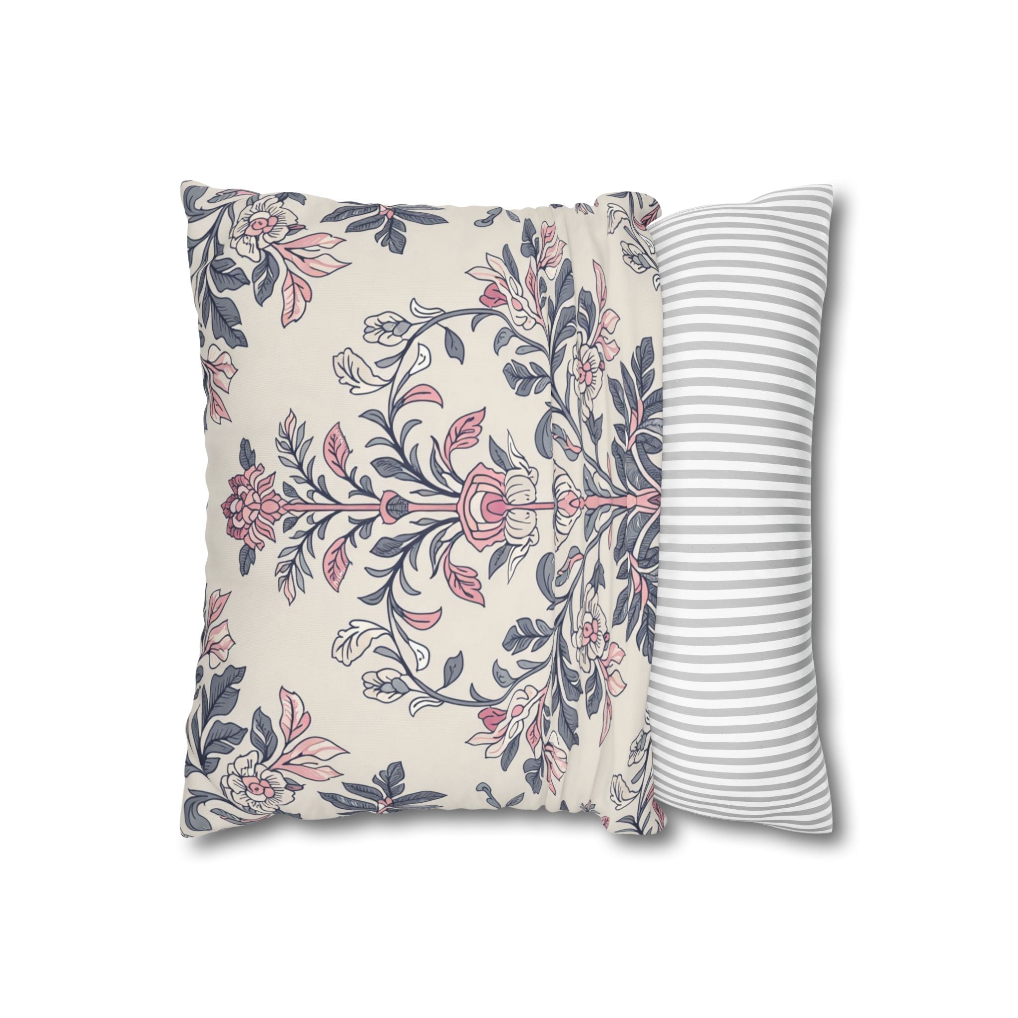 Floral Design Square Poly Canvas Pillowcase