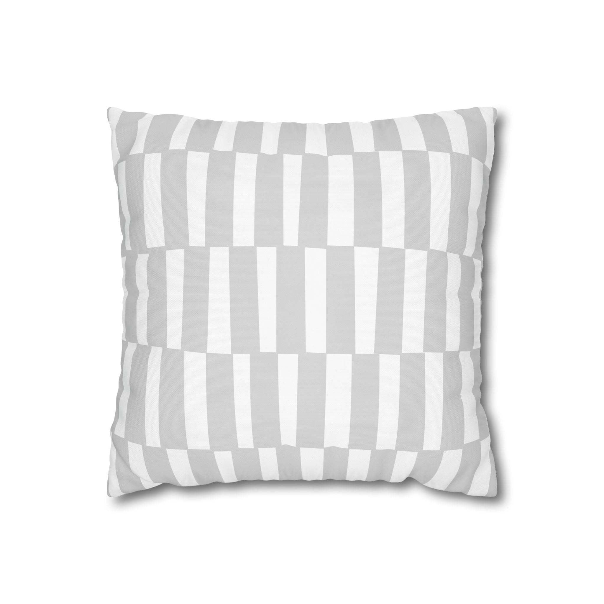 Elegante funda de almohada cuadrada de lona de poliéster - Diseño moderno a rayas para una decoración acogedora del hogar 